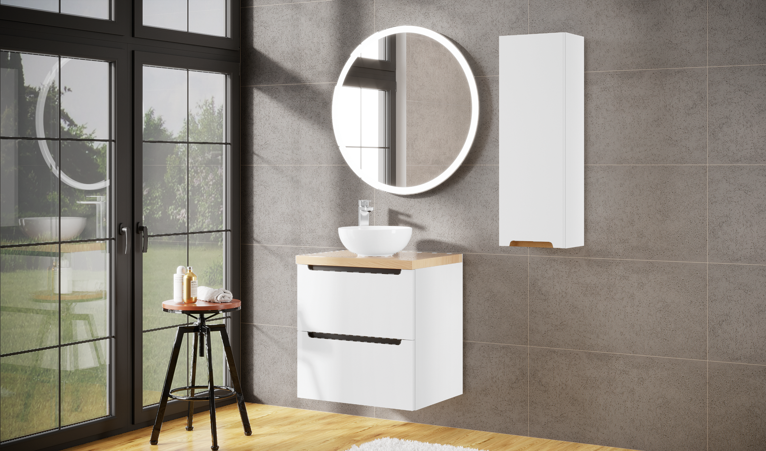 Lustro z wbudowanym oświetleniem RING LED 80 x 80 VENTI - 5