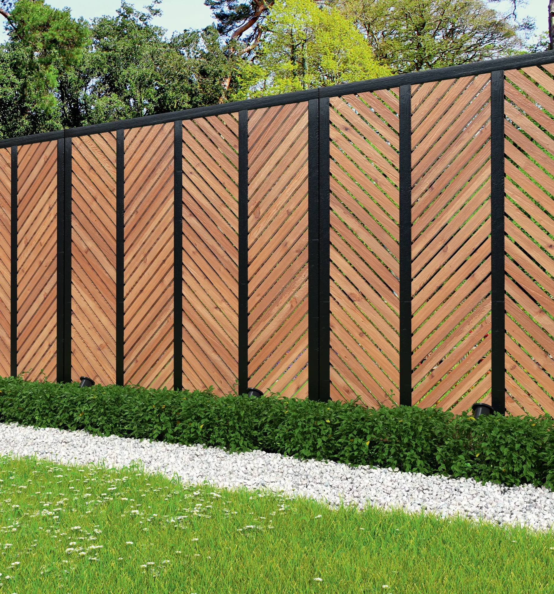 Płot ażurowy Tivoli 180x180 cm jodełka drewniany Werth-Holz - 4
