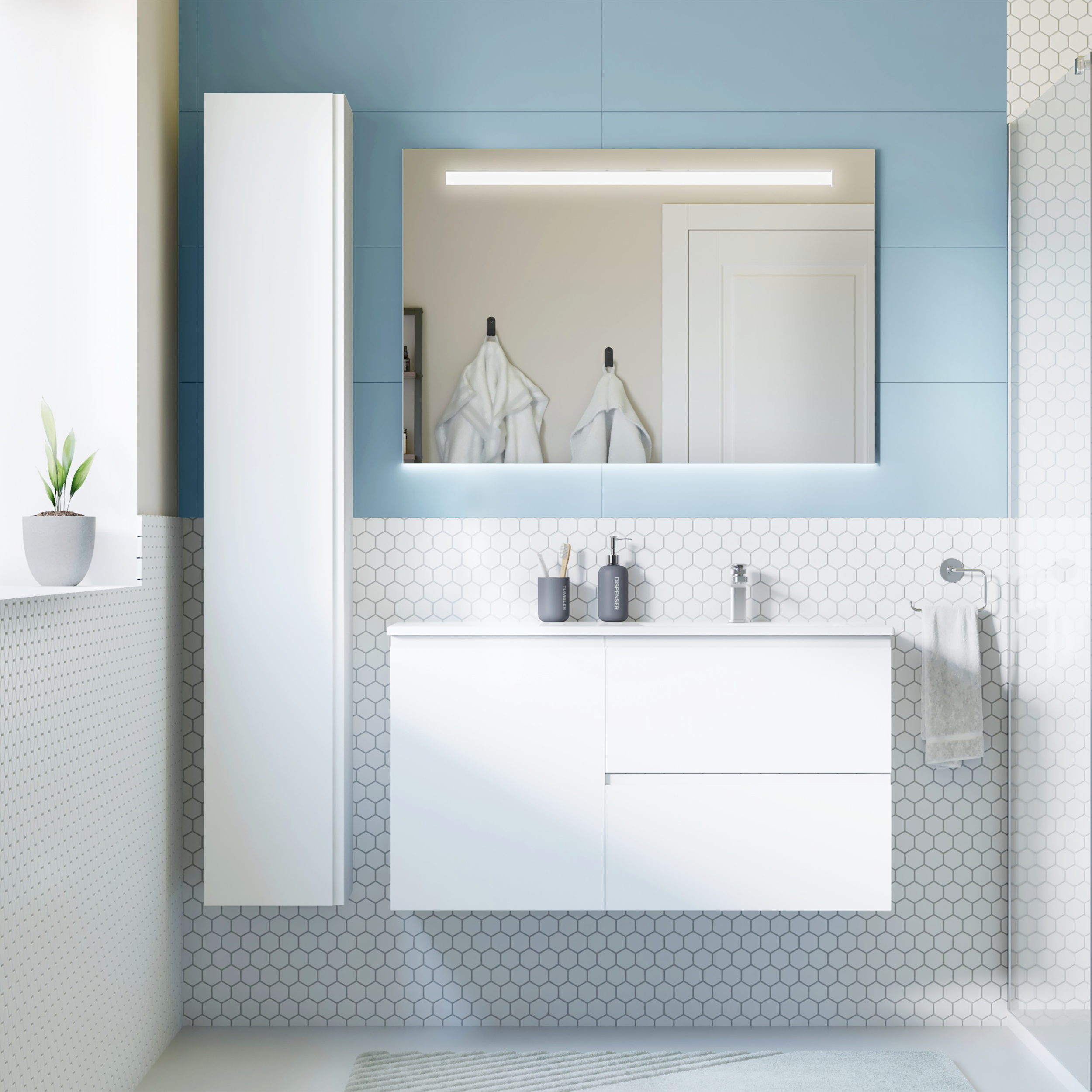 Szafka pod umywalkę Remix Biały Mat 60 Sensea - 7