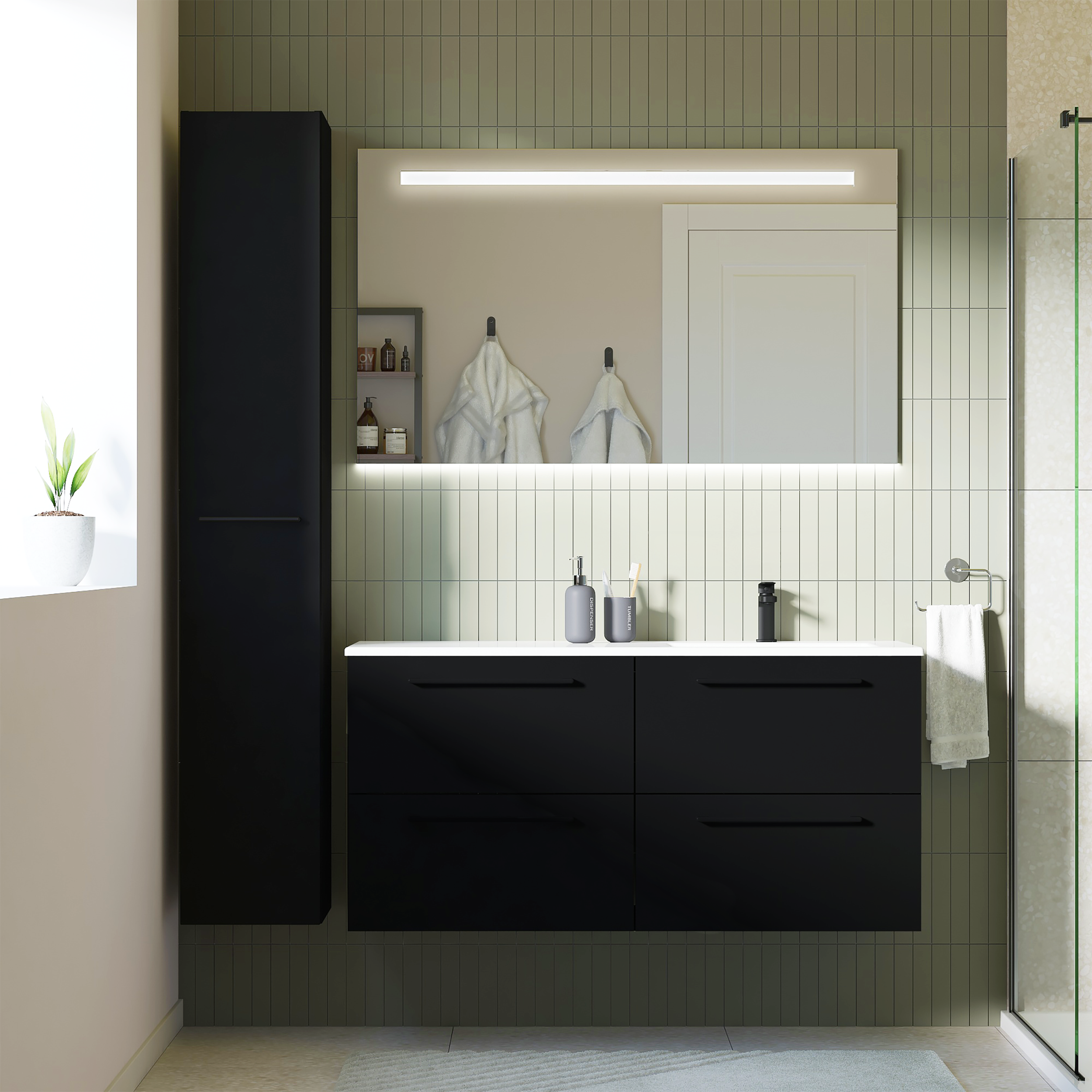 Szafka pod umywalkę Remix Black Mat 60 Sensea - 12