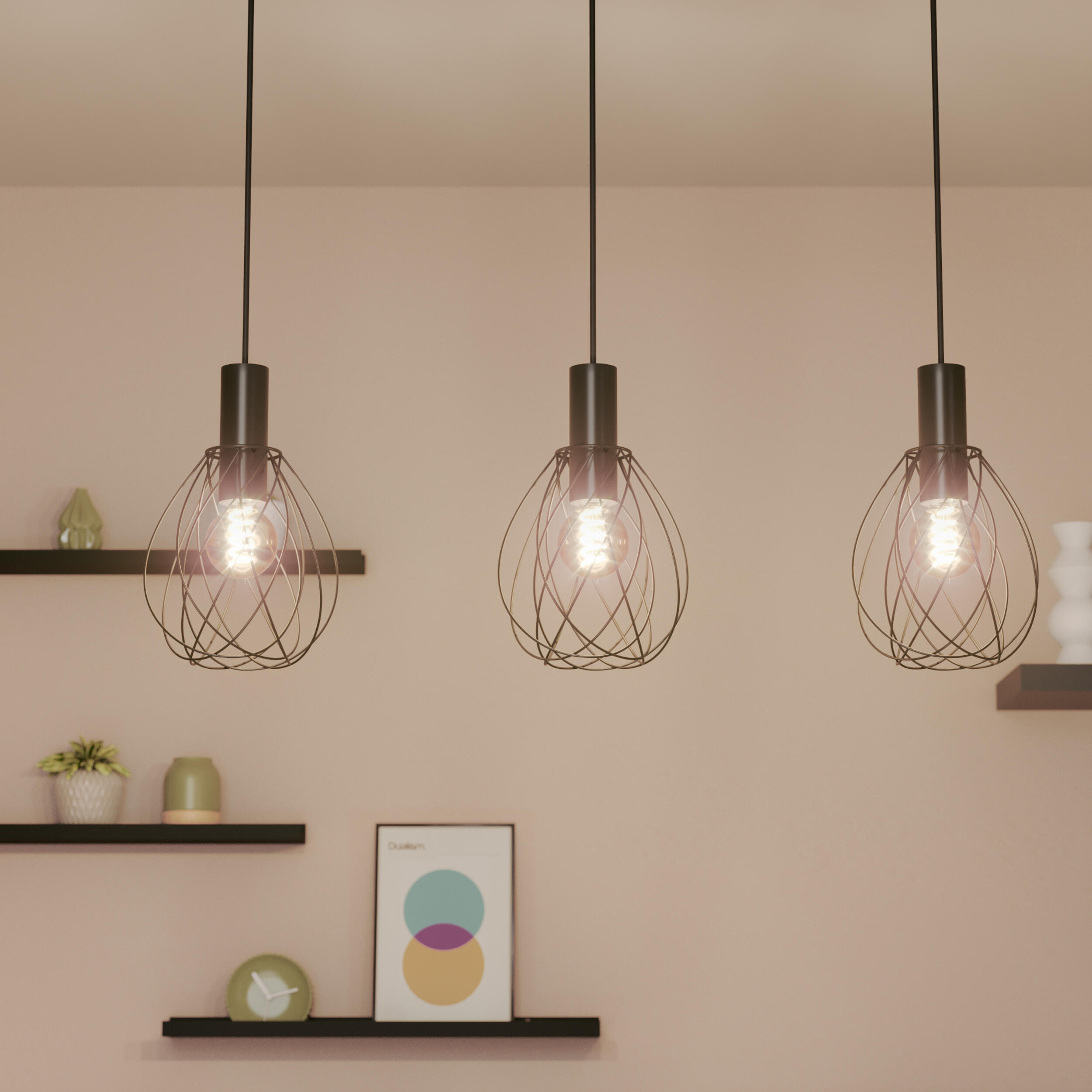 Lampa wisząca Merone czarna E27 Inspire - 8