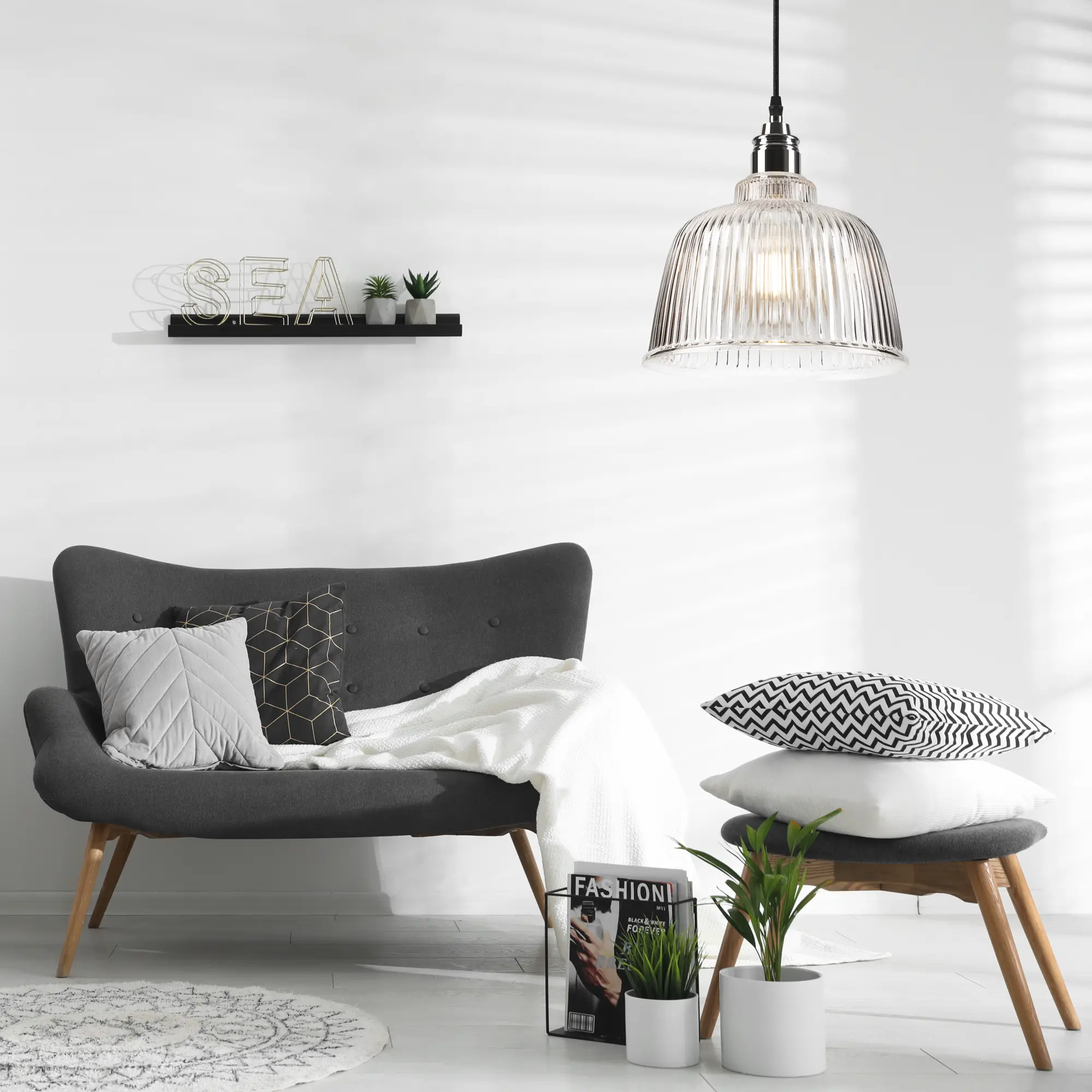 Lampa wisząca Asta srebrna E27 Lamkur - 2