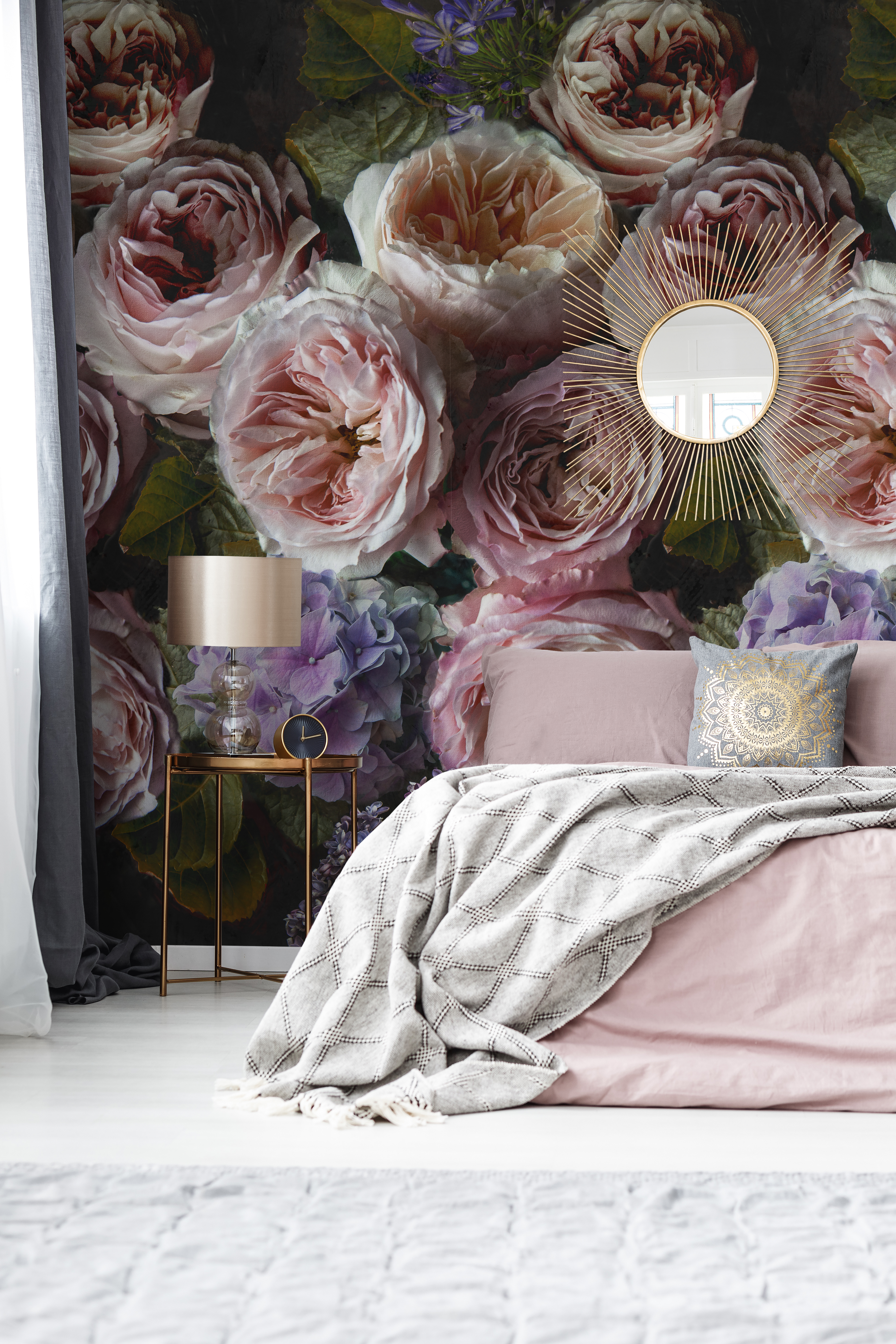 Tapeta panoramiczna Romantic Flowers kwiaty 159 x 280 cm