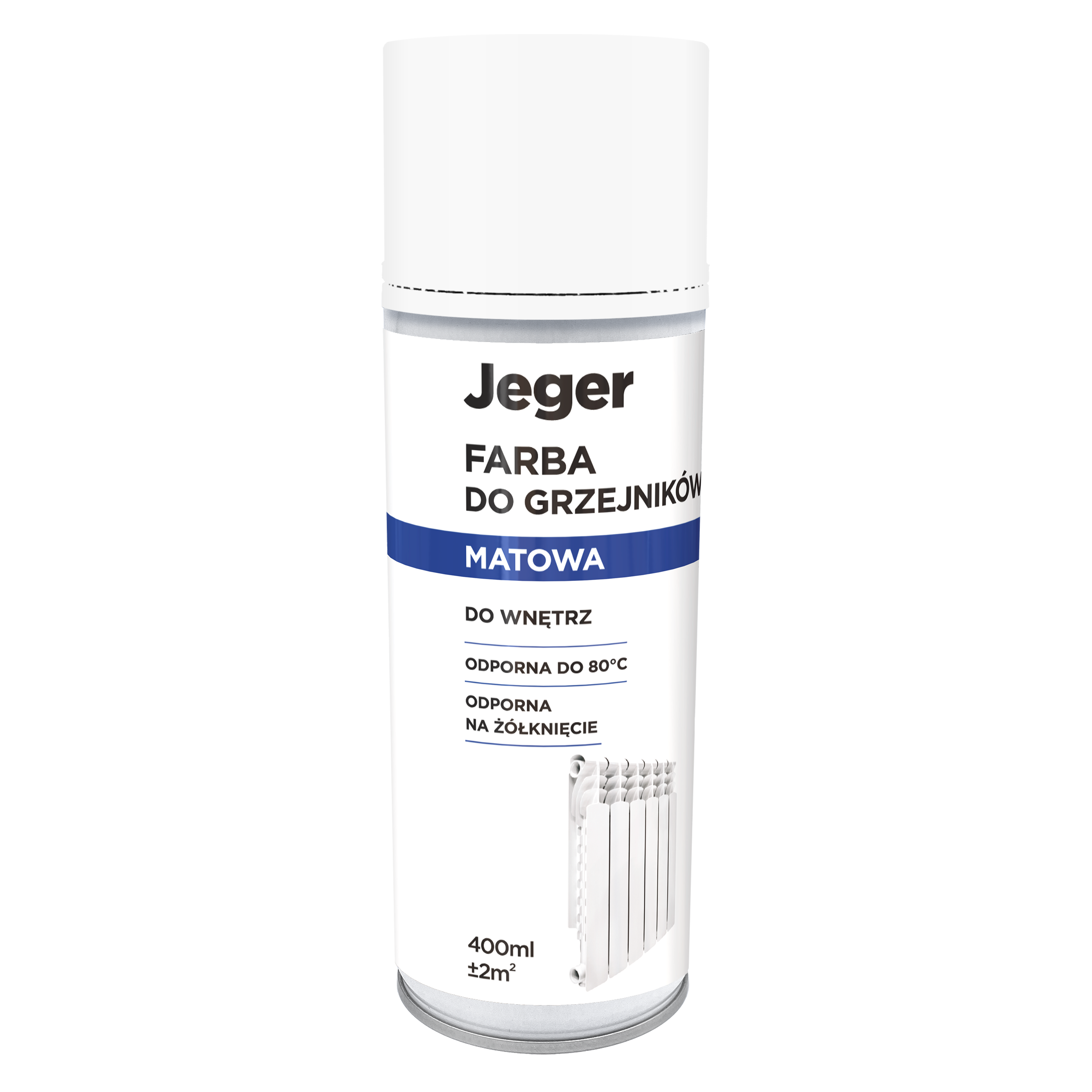 Farba do grzejników 0.4 l biały mat Jeger