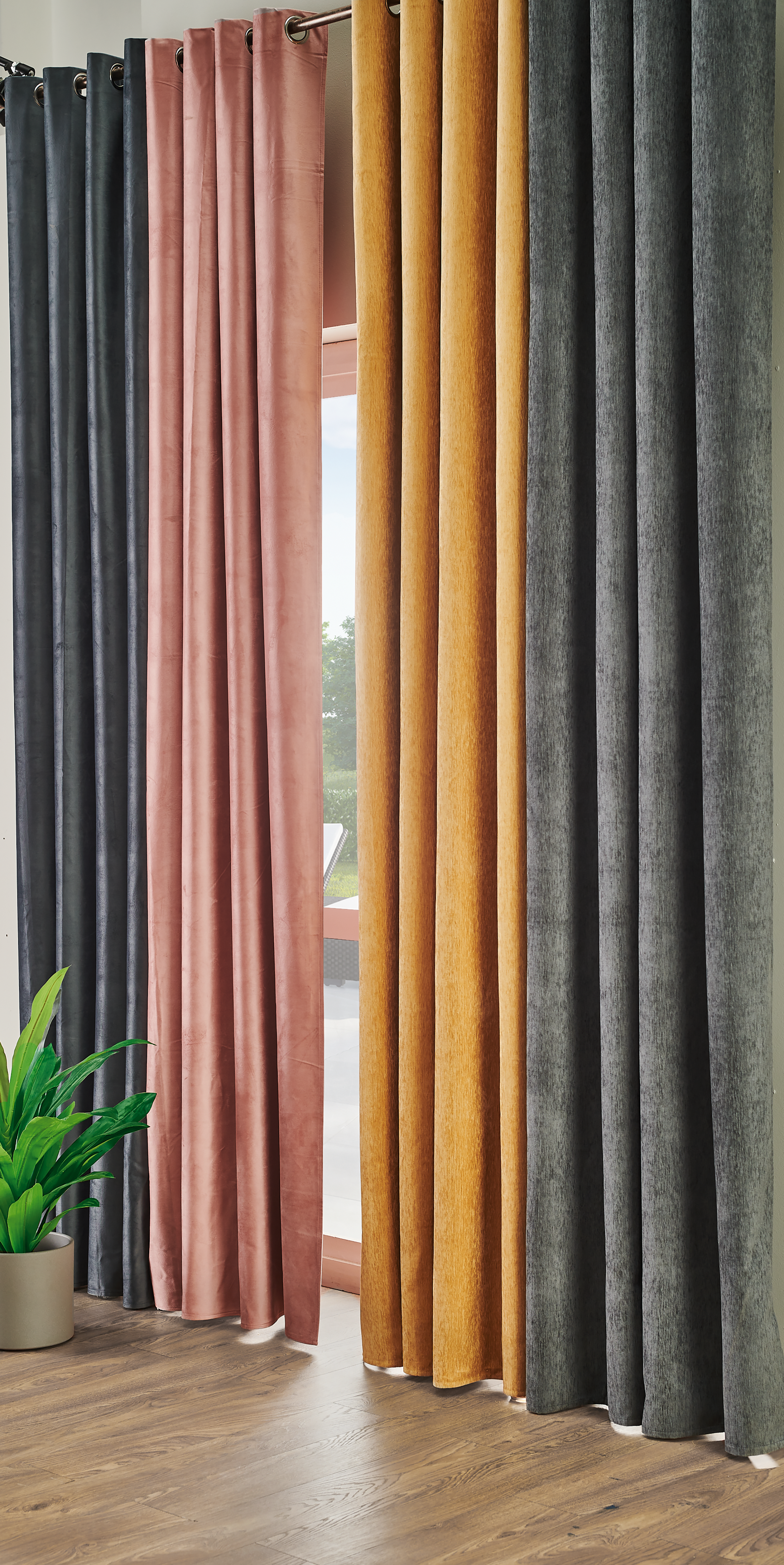 Zasłona zaciemniajaca Annalise różowa 140 x 280 na przelotkach Inspire - 10