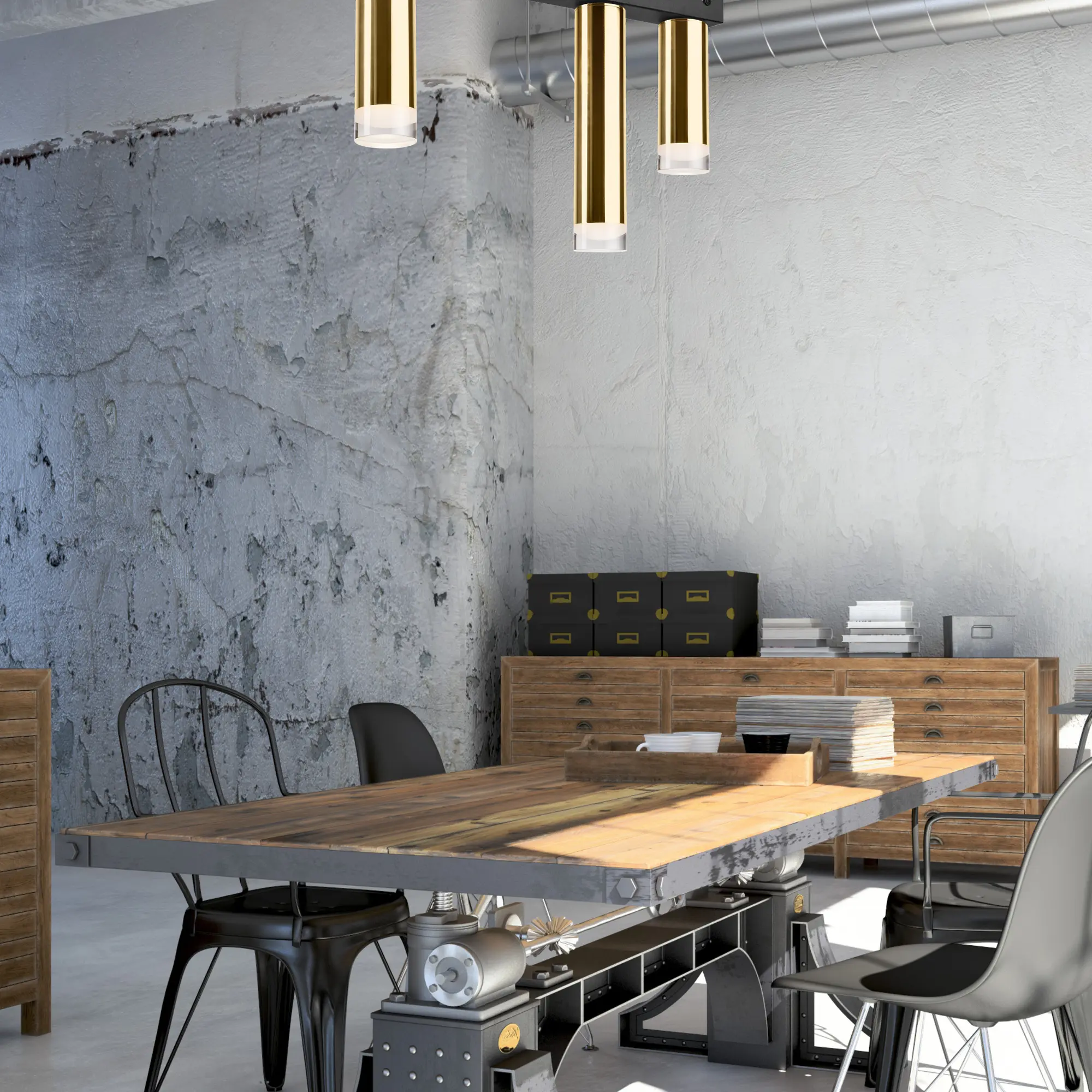 Lampa sufitowa Diego 3 x E27 złoty Lamkur - 2