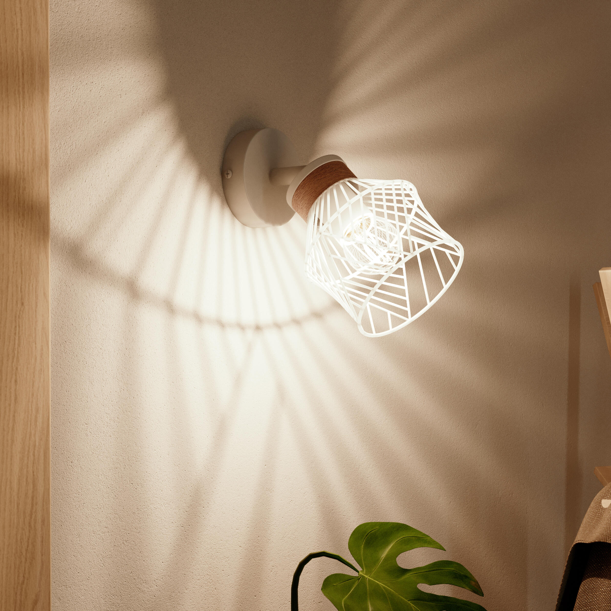 Foco INSPIRE Kanel E27 madera y blanco - 10