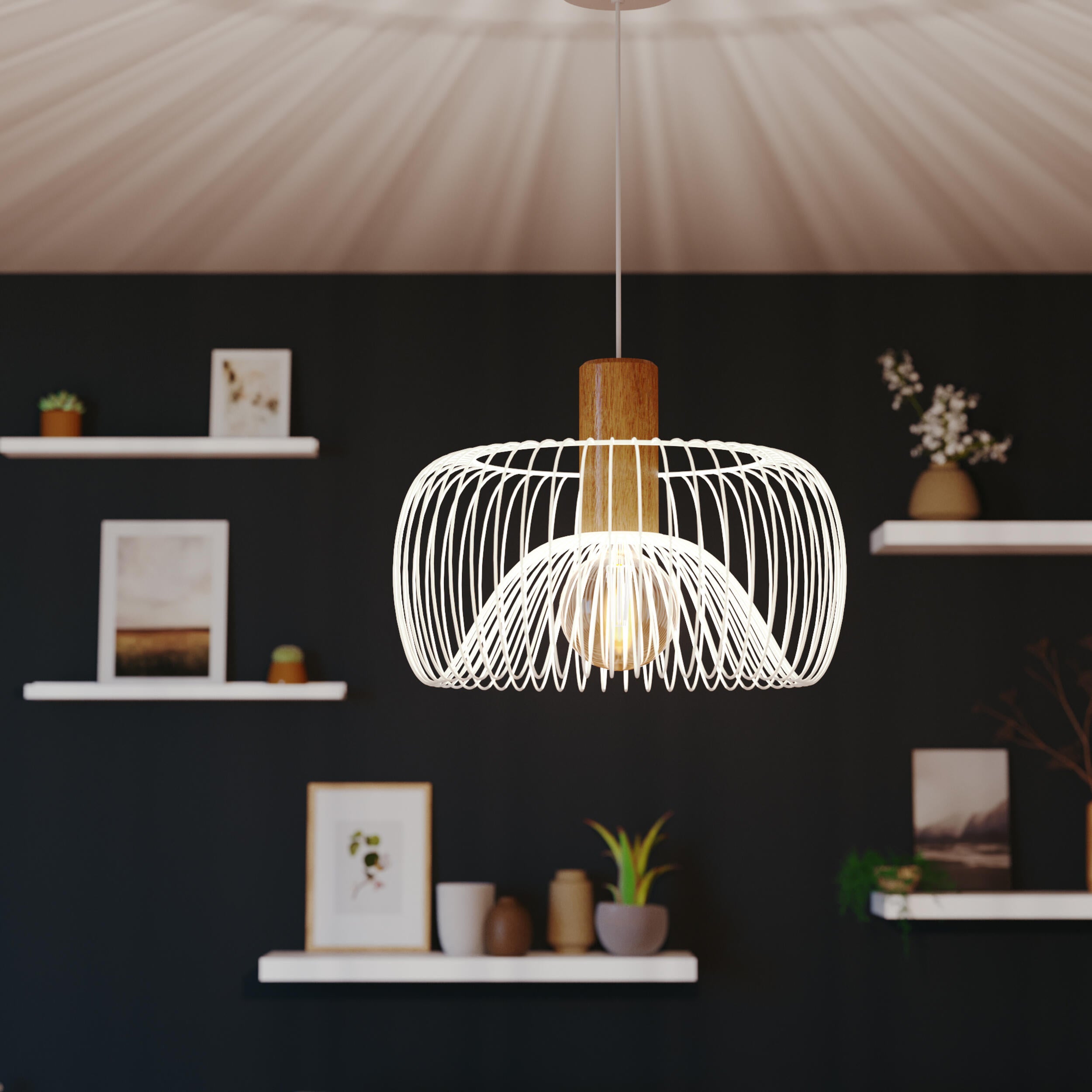 Lampa wisząca Anemone biała E27 Inspire