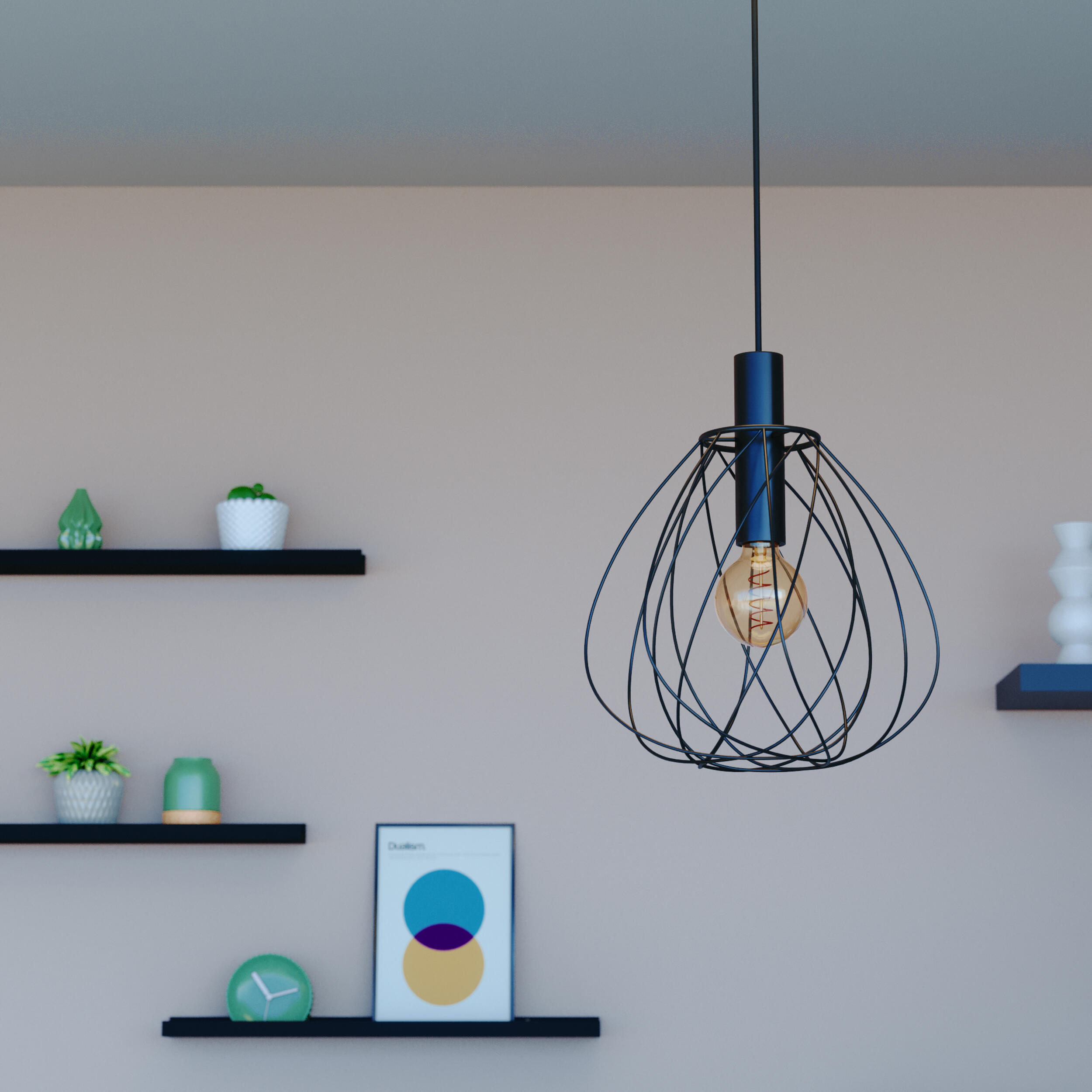 Lampa wisząca Merone czarna E27 Inspire - 9