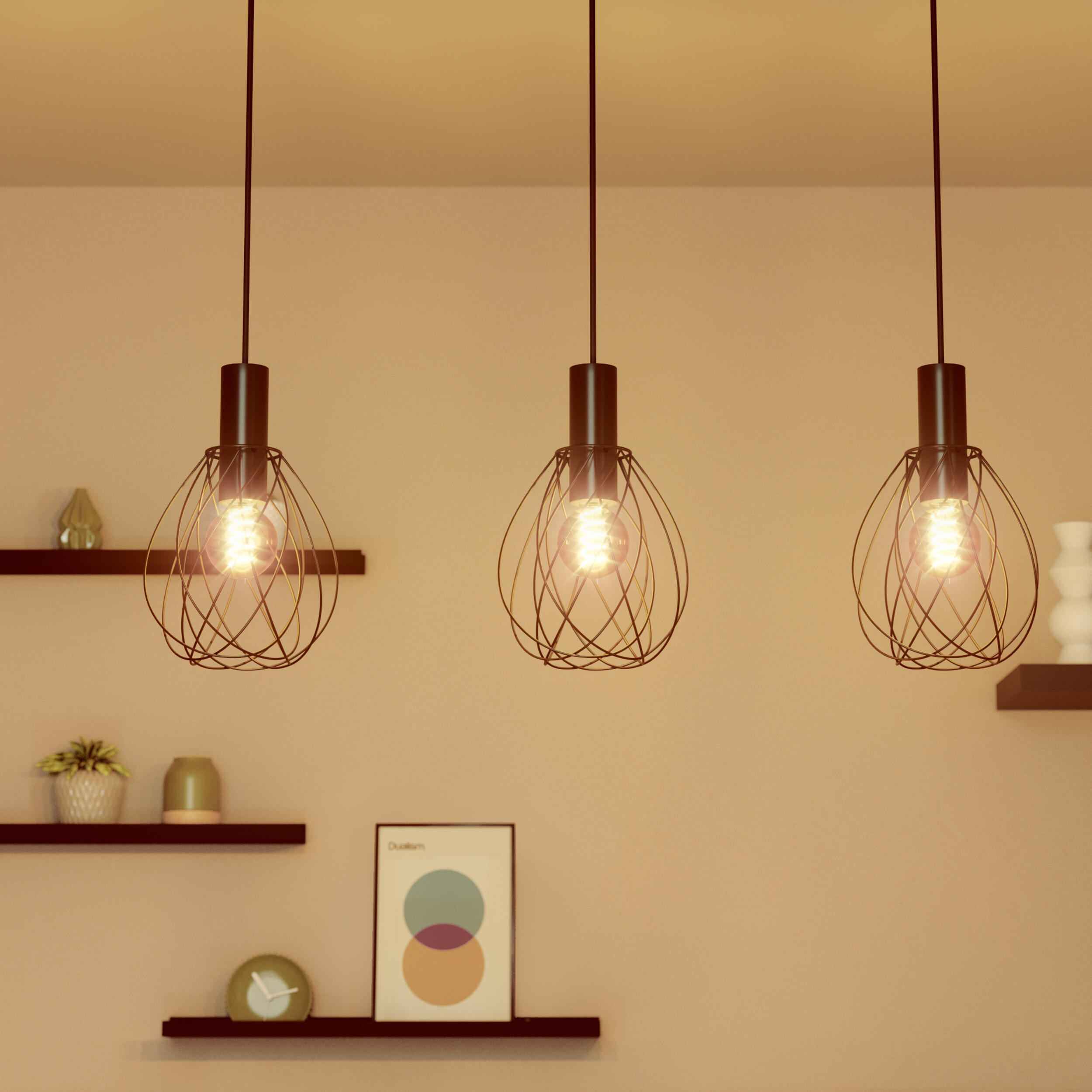 Lampa wisząca Merone czarna E27 Inspire - 7