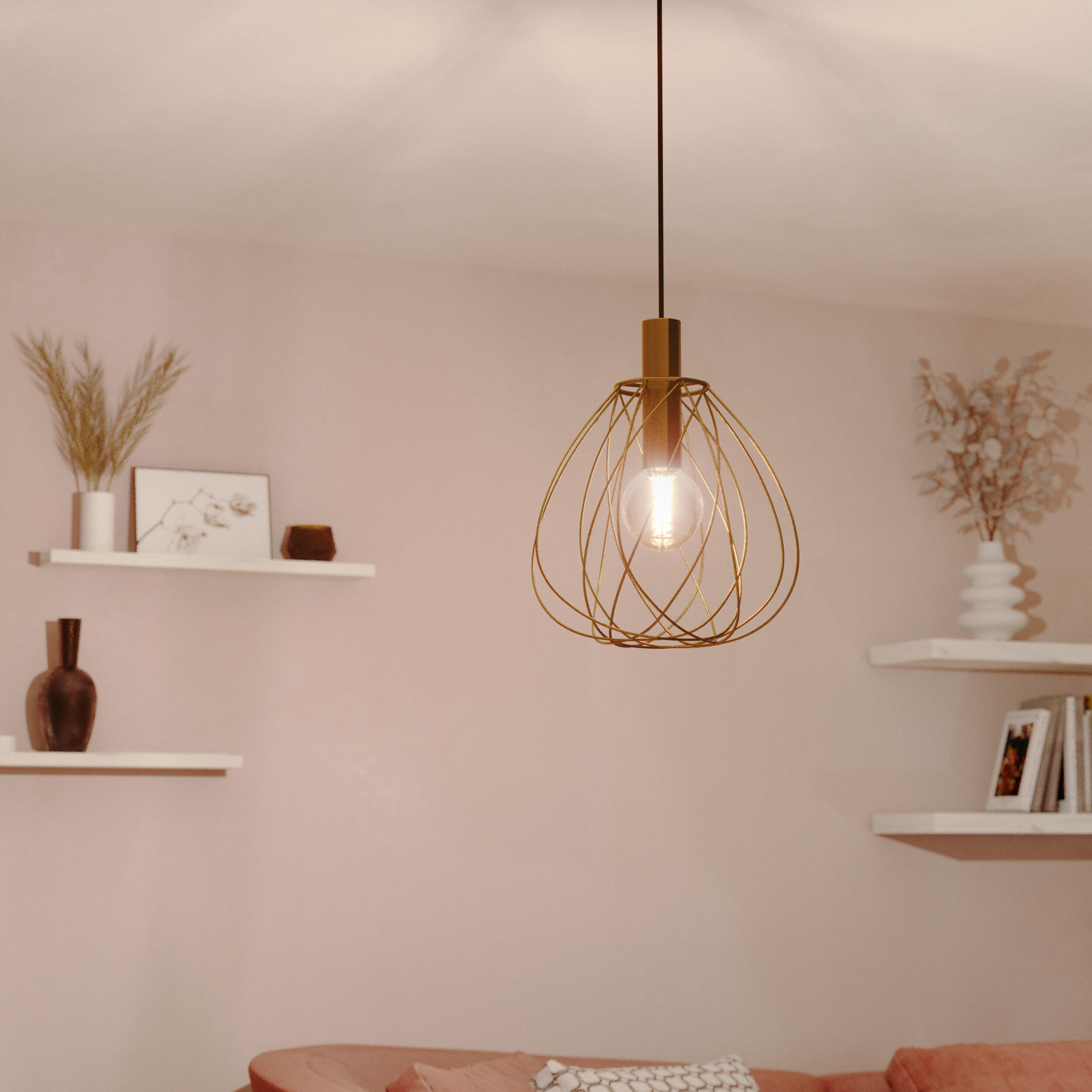 Lampa wisząca Merone mosiądz E27 Inspire - 11