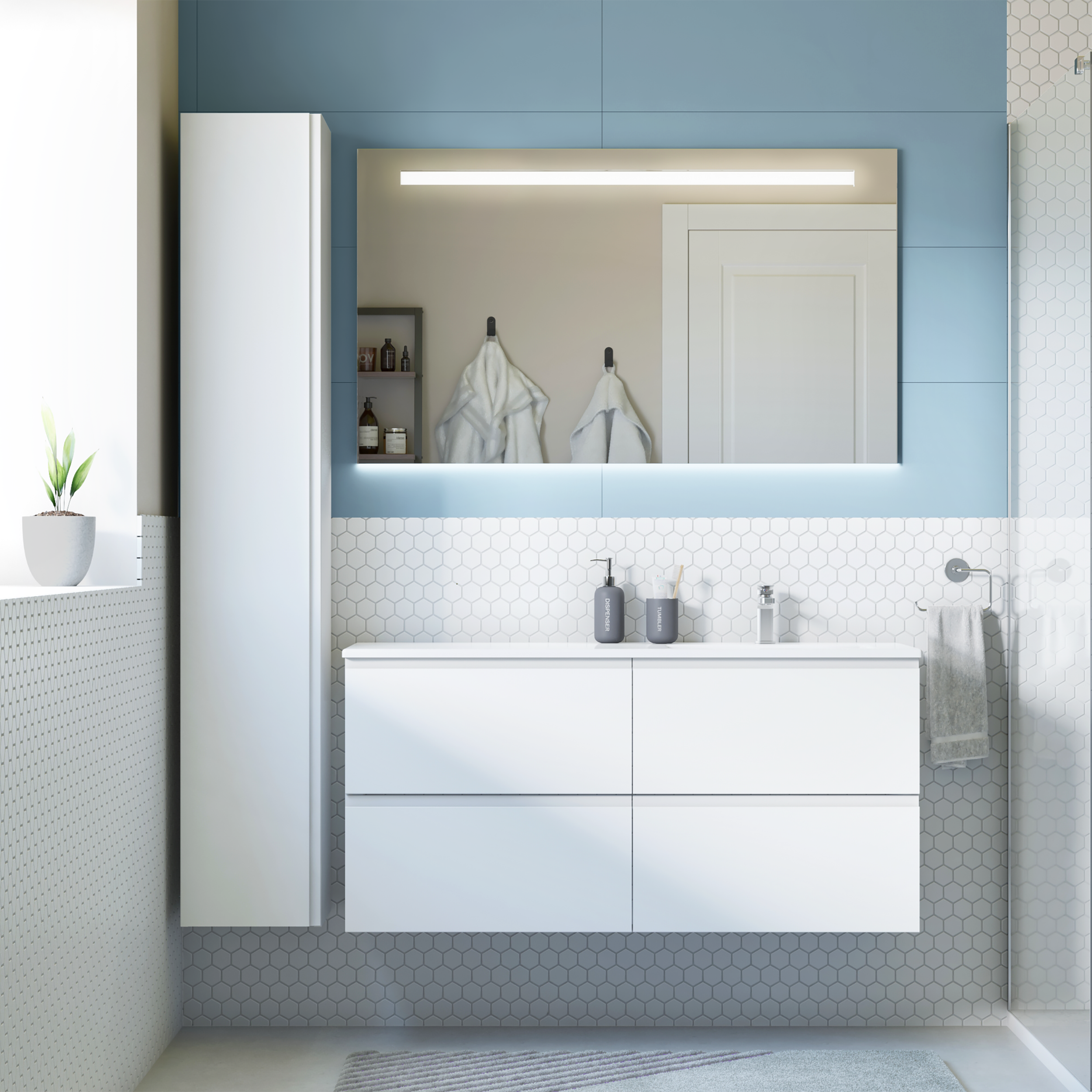 Szafka pod umywalkę Remix Biały Mat 60 Sensea - 5