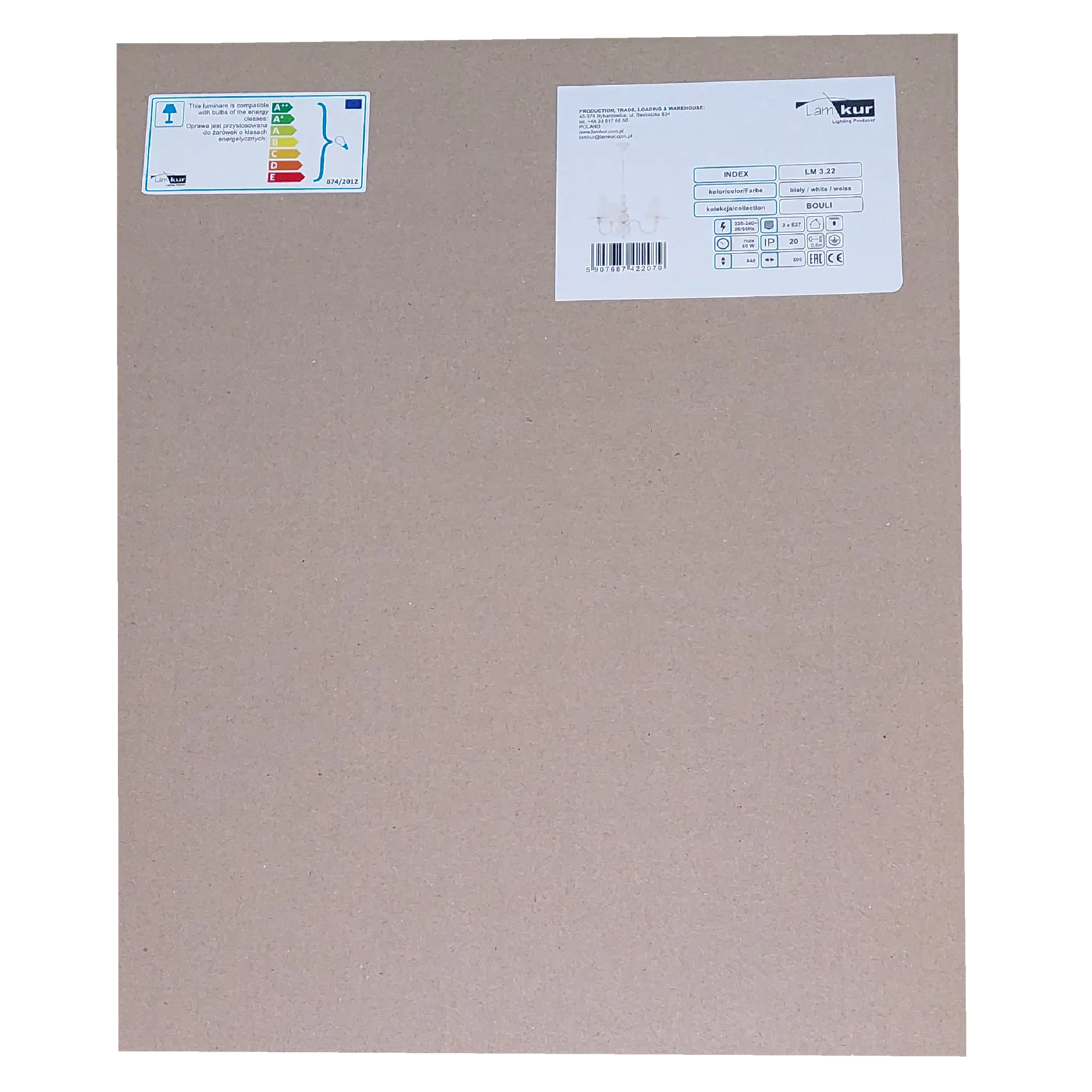 Lampa wisząca Bouli biała 3 x E27 Lamkur - 6