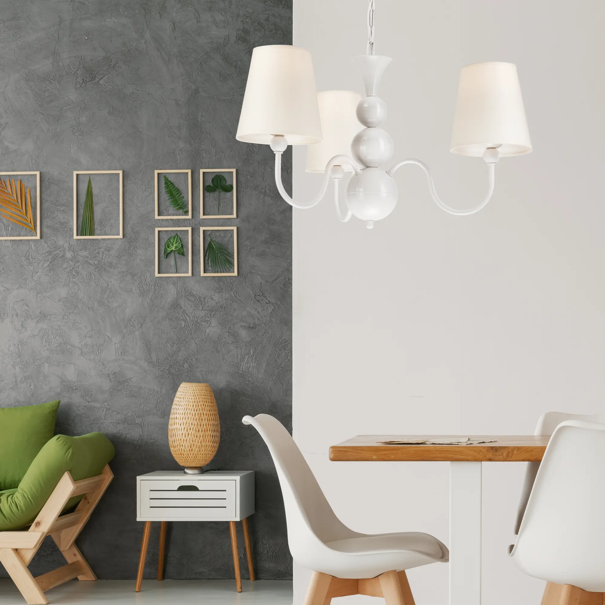 Lampa wisząca Bouli biała 3 x E27 Lamkur - 2