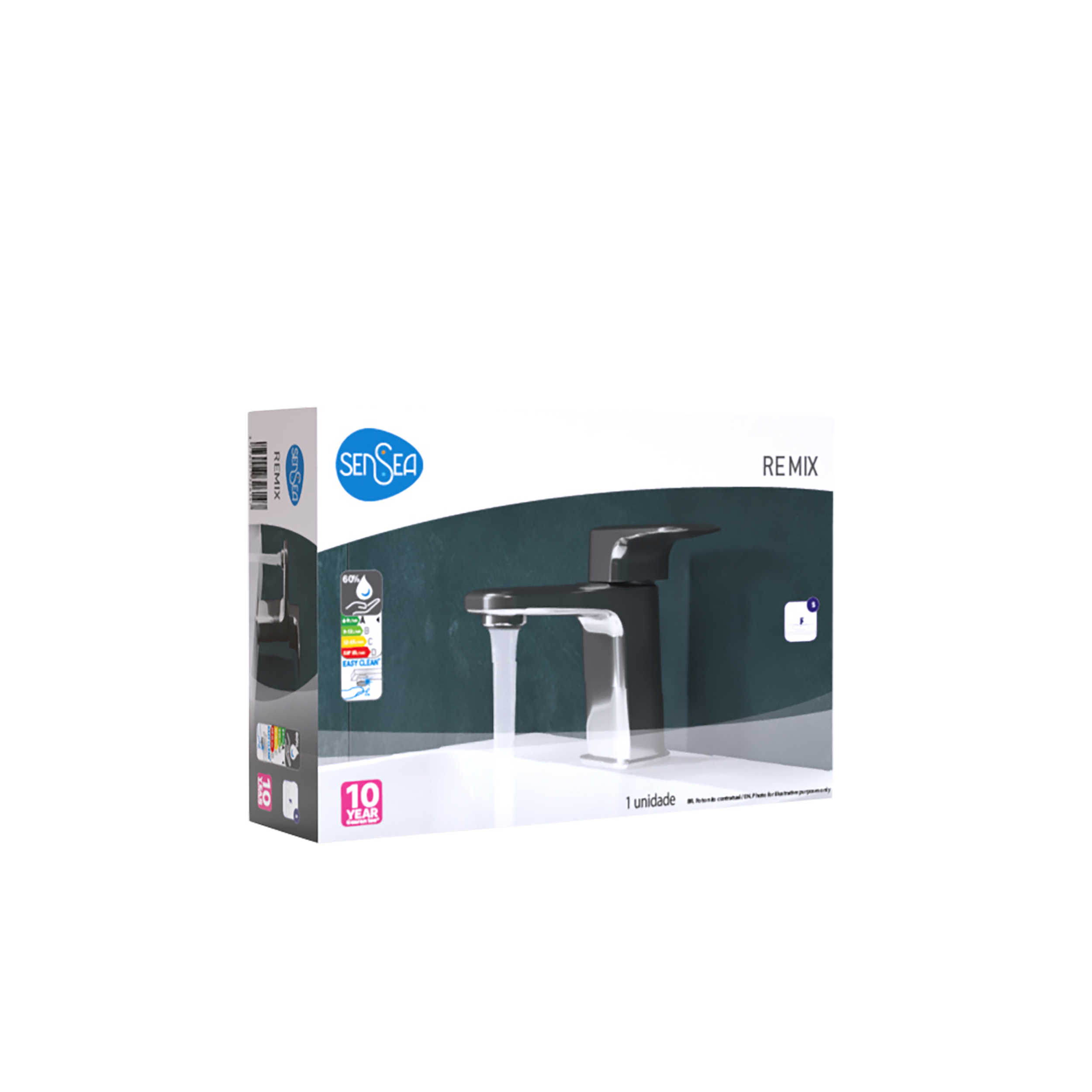 Grifo de lavabo SENSEA Remix monomando 1 brillo. Cromo brillo. Antical. Latón - 4