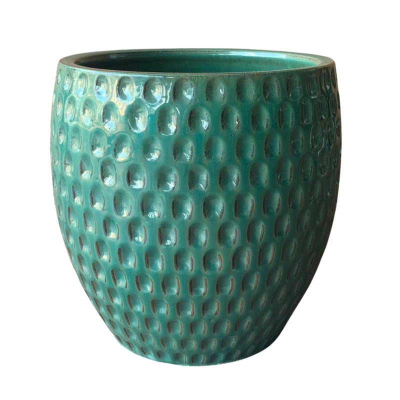 Donica szkliwiona Azurro śr.34 cm zielona