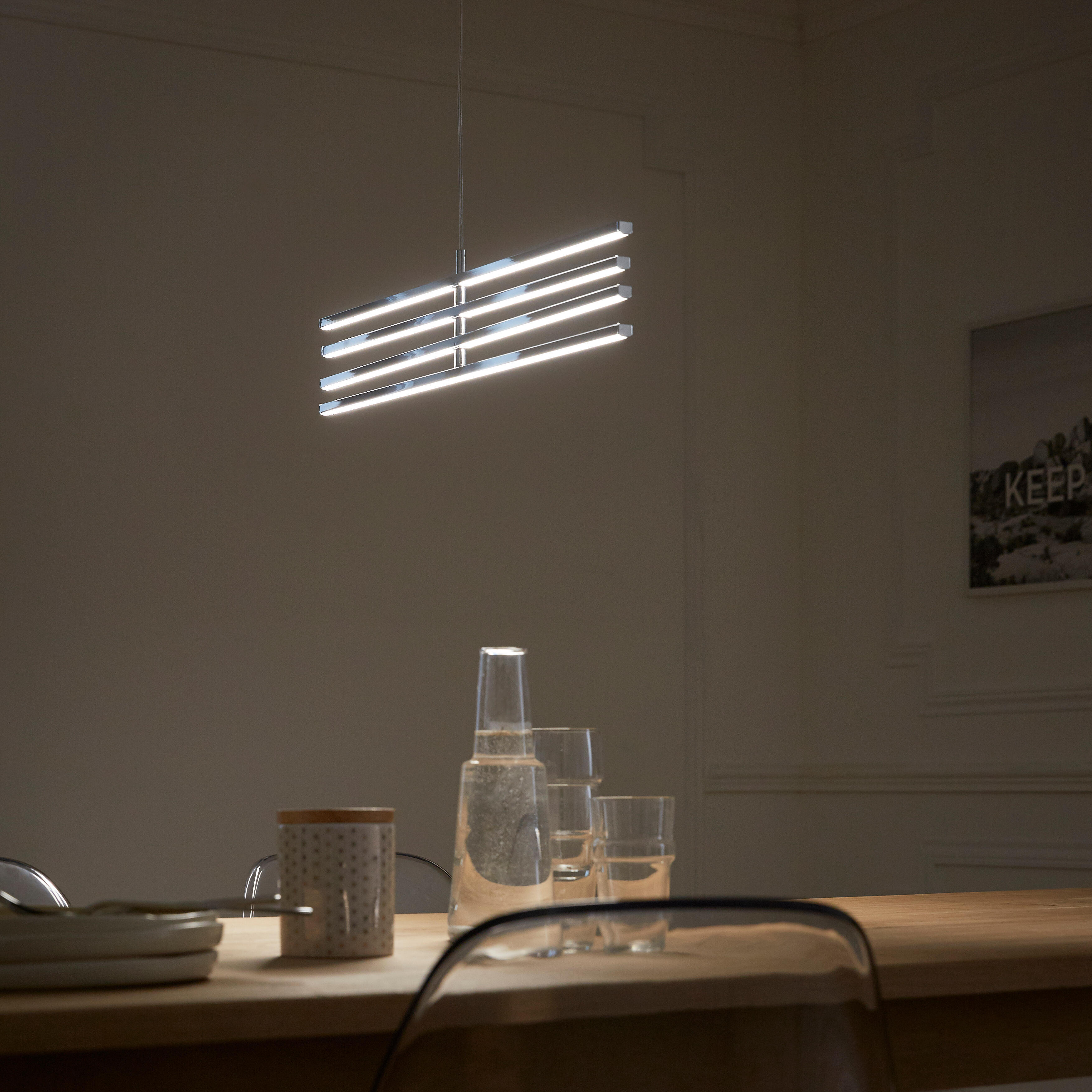Lampadario LED moderno Concord grigio, luce naturale 2680 lumen, INSPIRE - 4