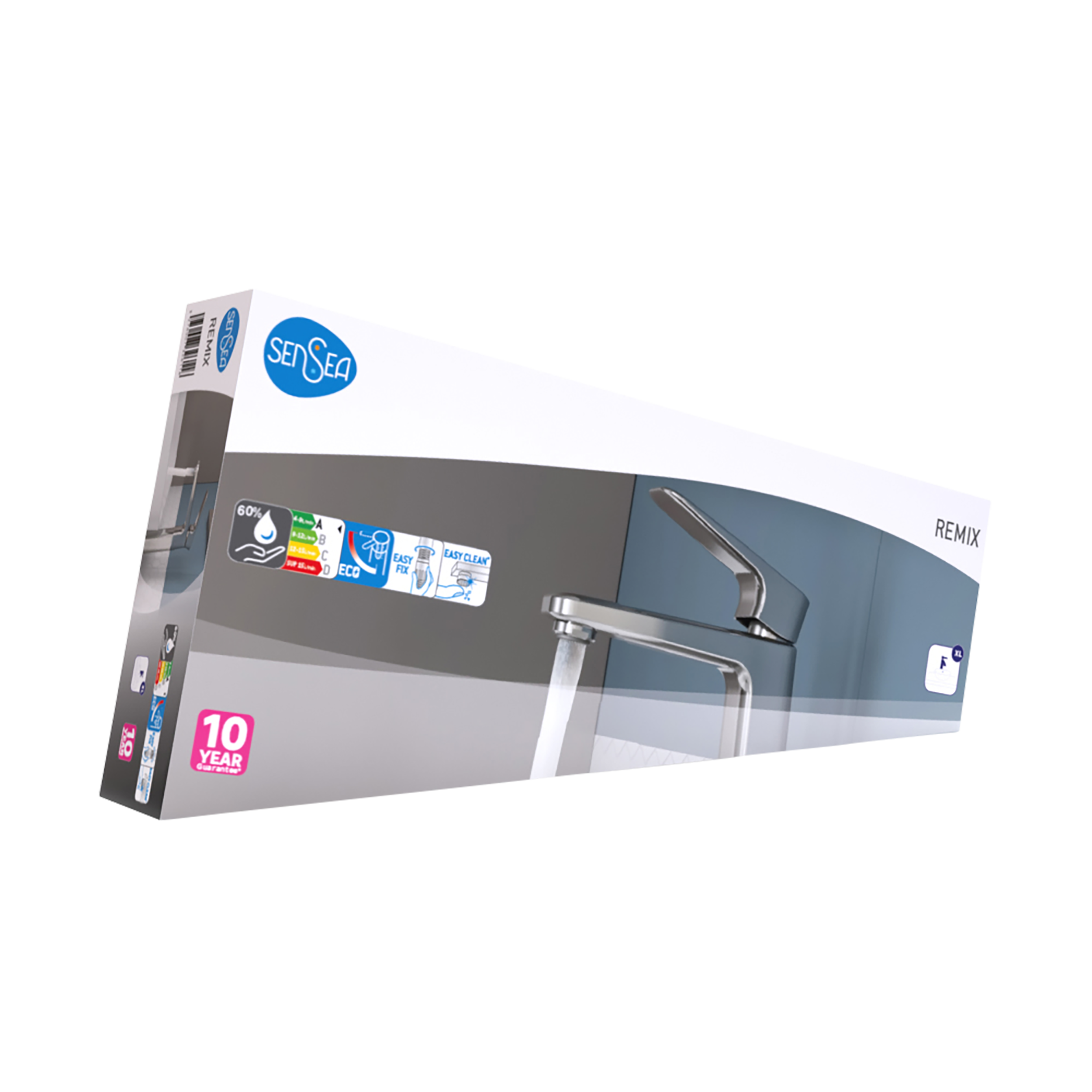 Grifo de lavabo SENSEA Remix monomando caño alto cromo brillo. Antical. Latón - 7