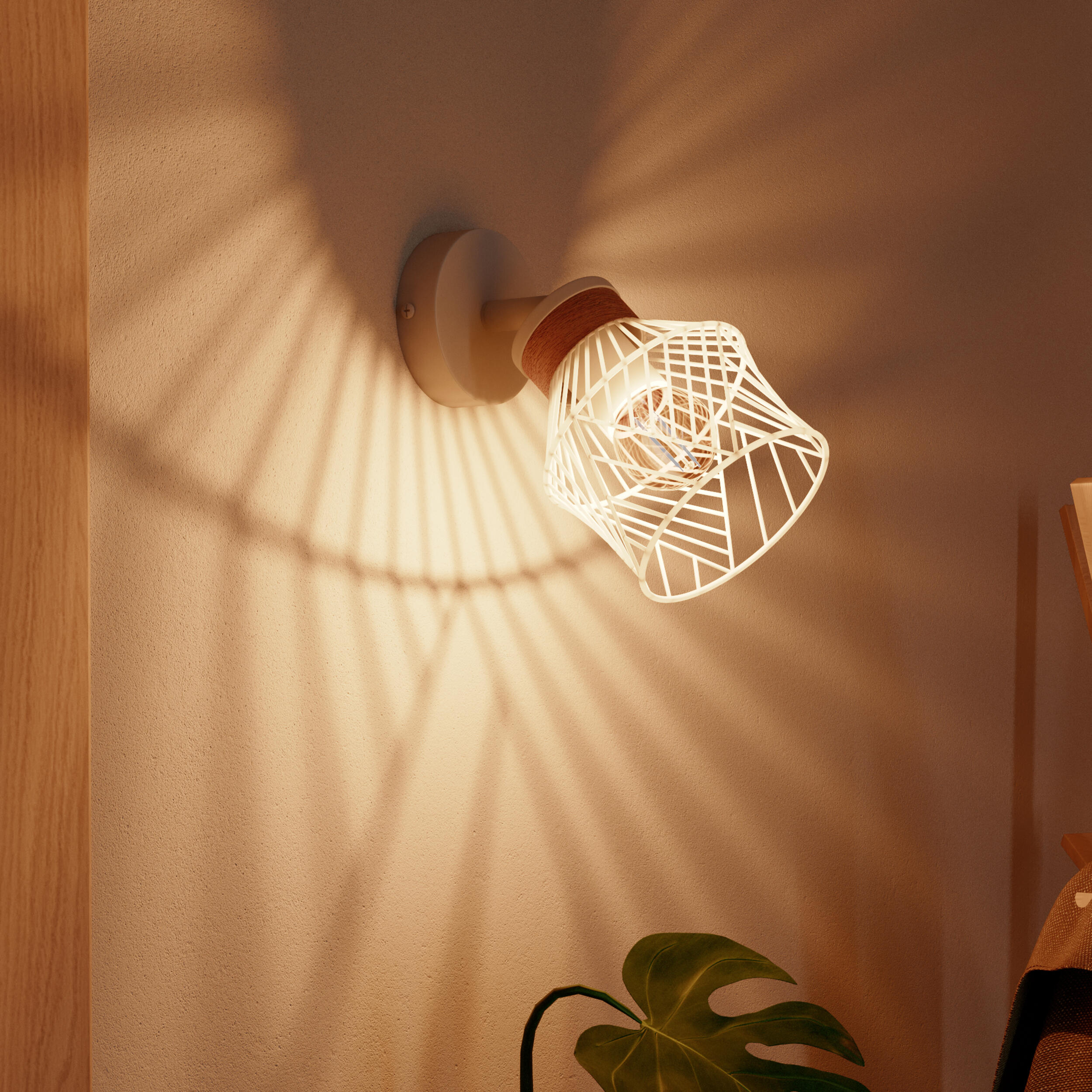 Foco INSPIRE Kanel E27 madera y blanco - 4