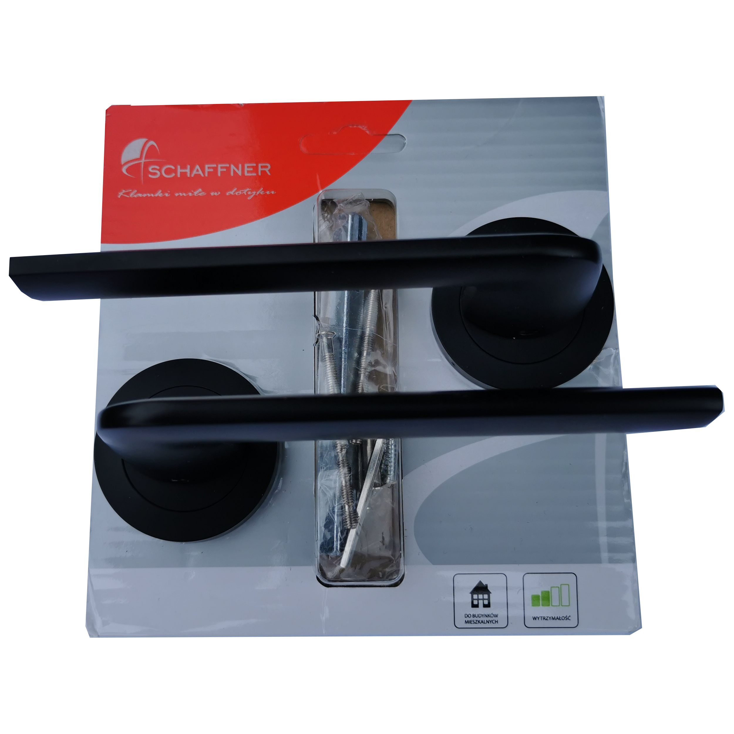 Klamka do drzwi wewnętrznych na rozecie okrągłej Lucy czarna - 3