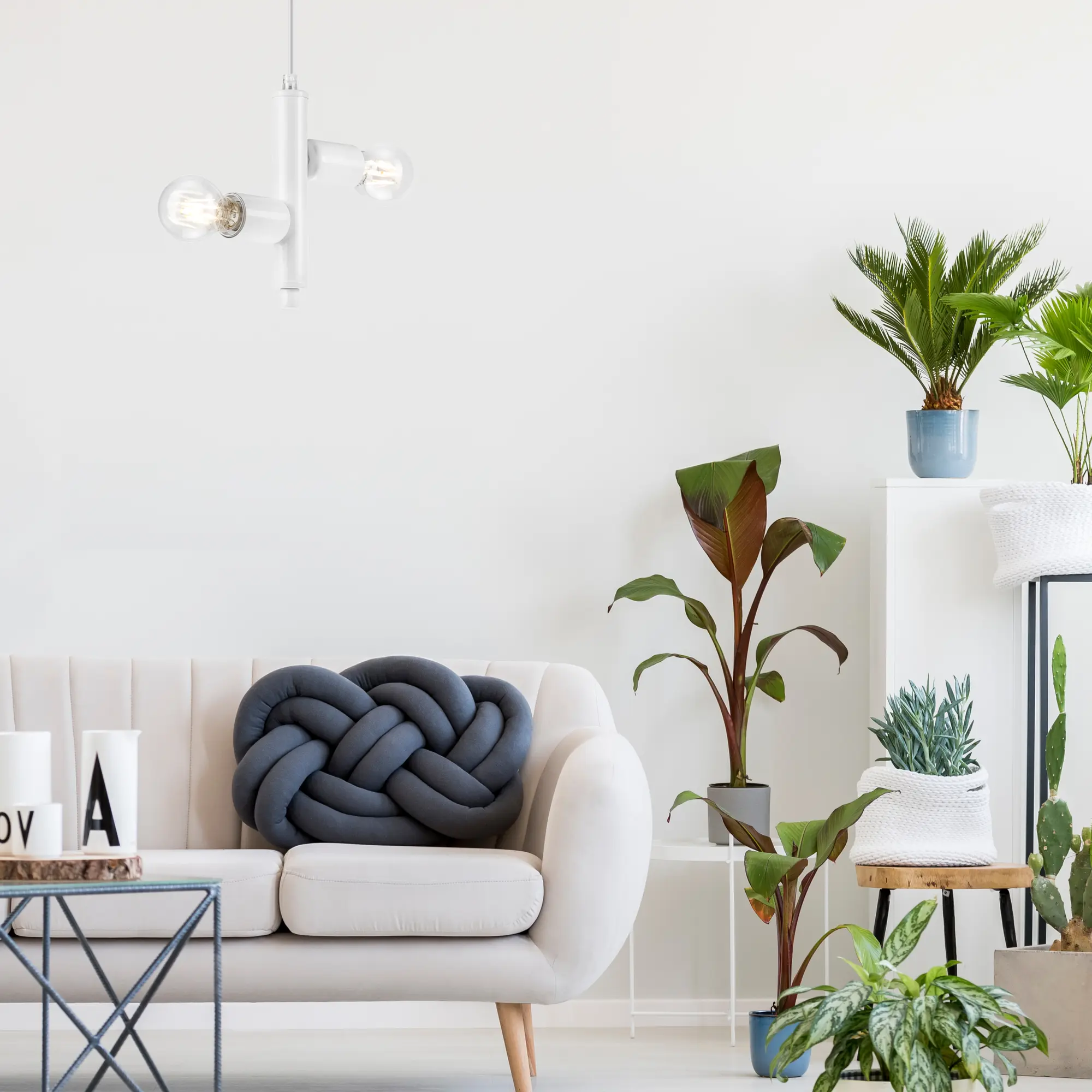 Lampa wisząca Lina biała 2 x E27 Lamkur - 3