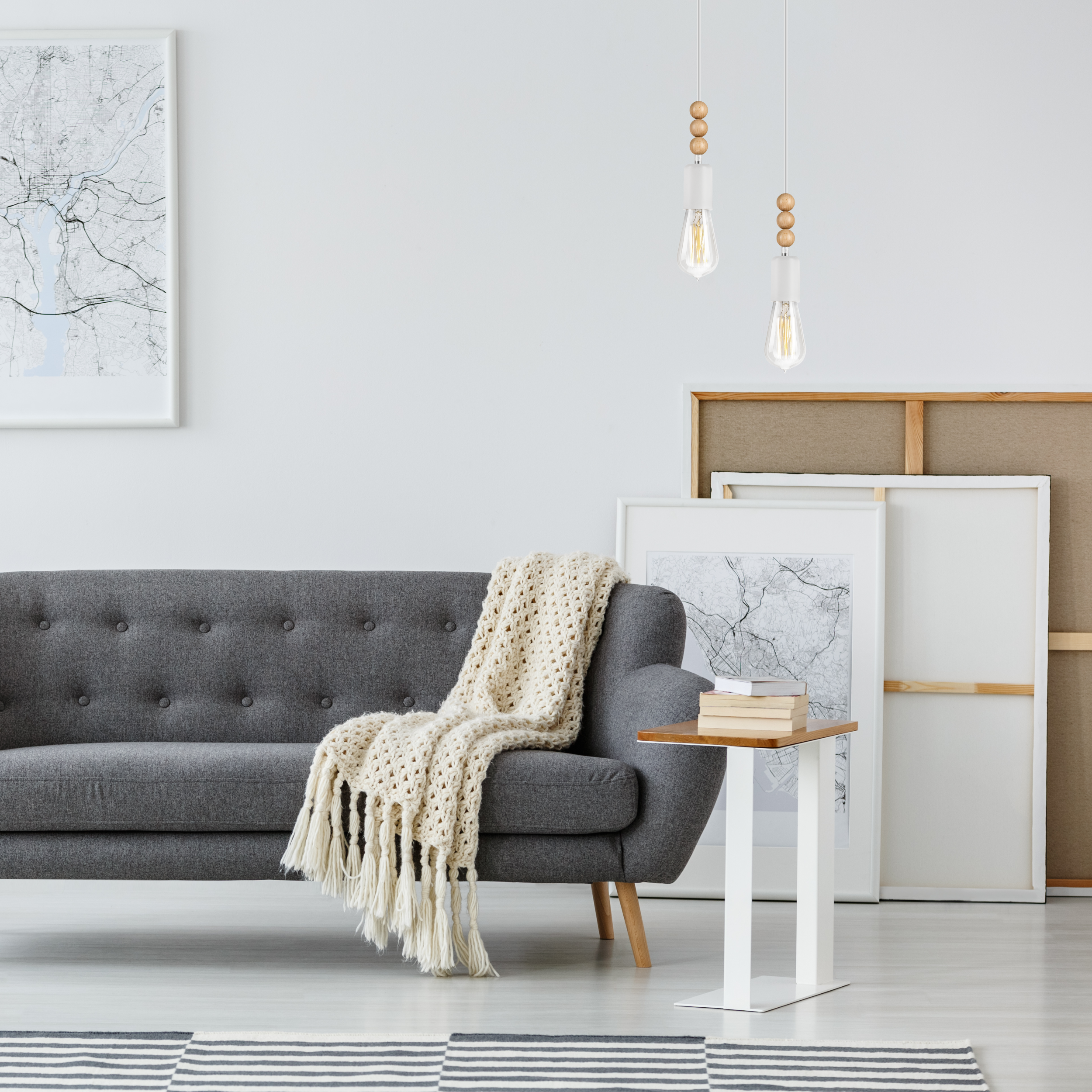 Lampa wisząca Simon biała 2 x E27 Lamkur - 3