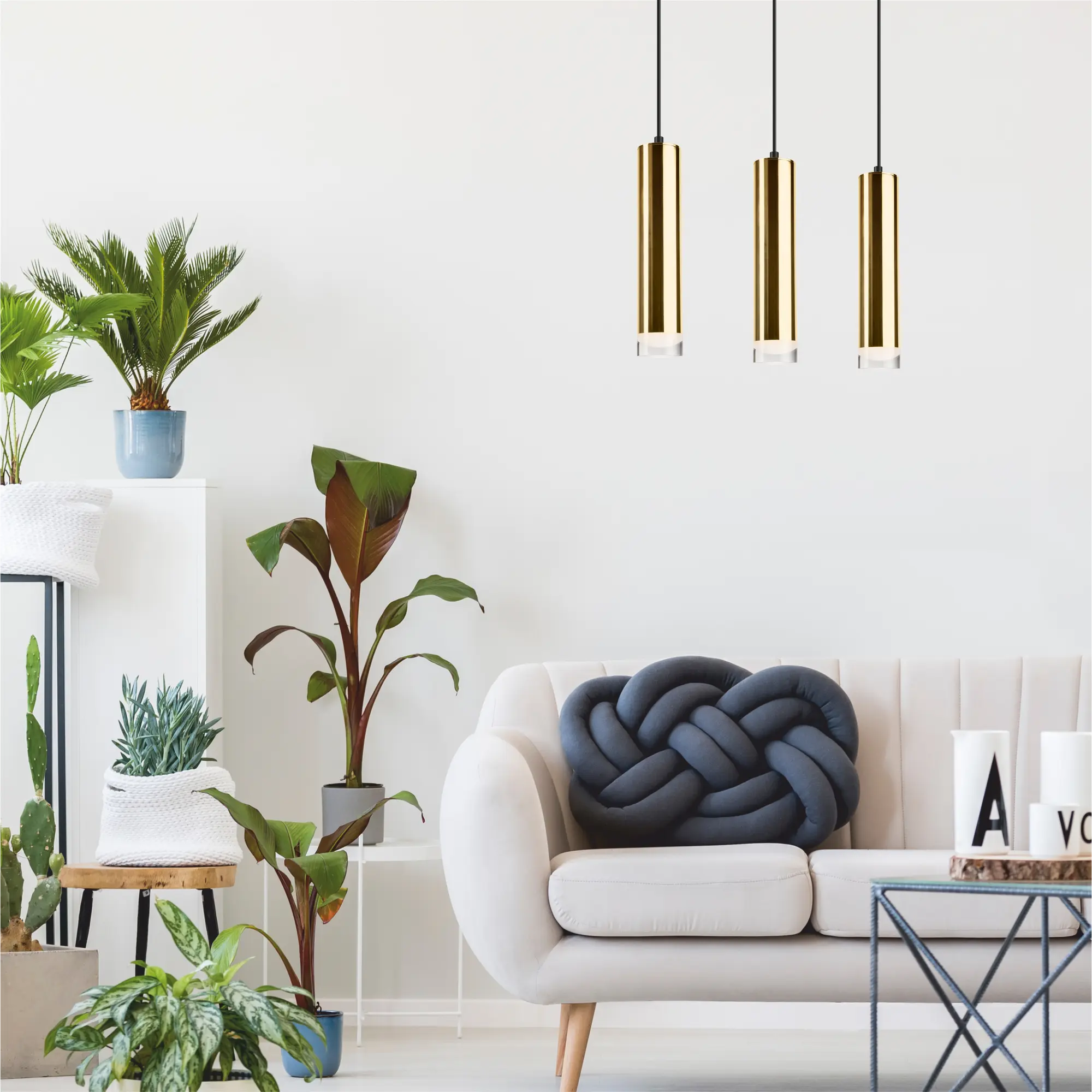 Żyrandol Diego 3 x E27 złoty Lamkur - 2