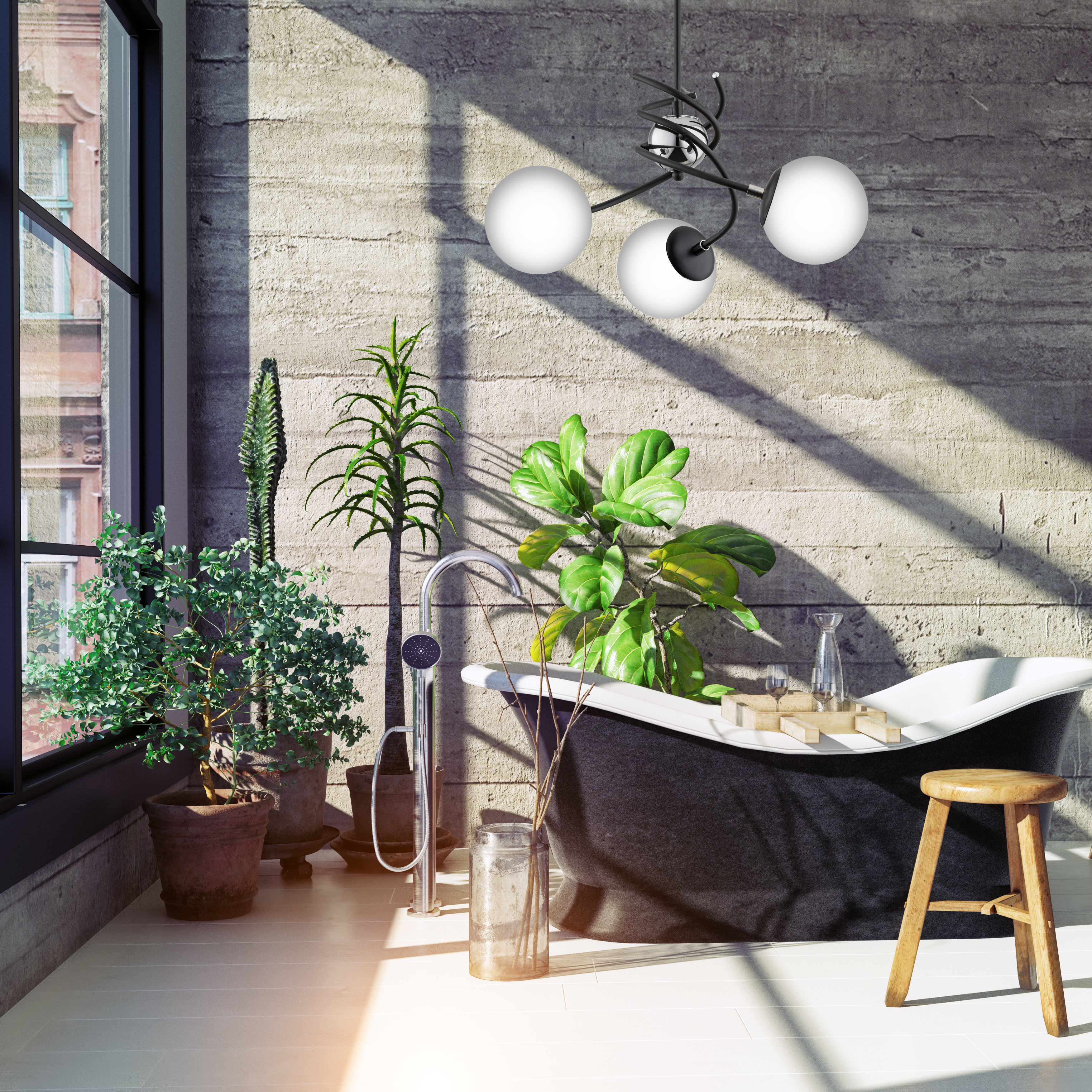 Lampa wisząca Salsa White czarna 3 x E14 Alfa - 2