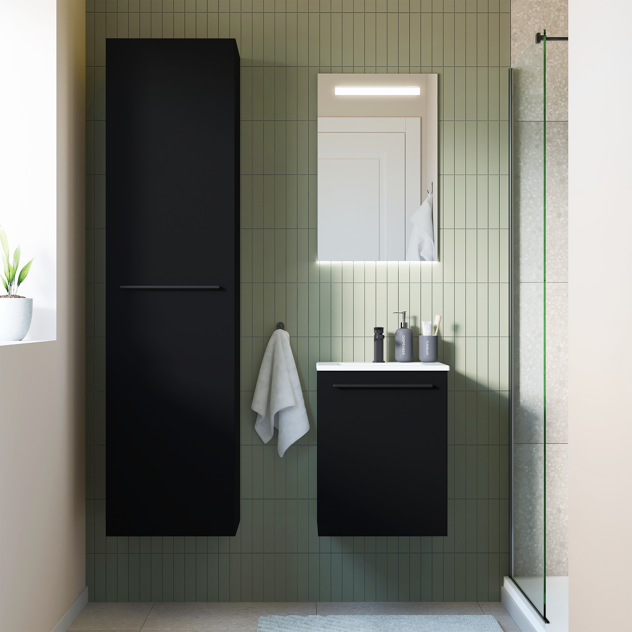 Korpus słupka modułowego Remix Black Mat 173 x 45 x 46 Sensea - 20