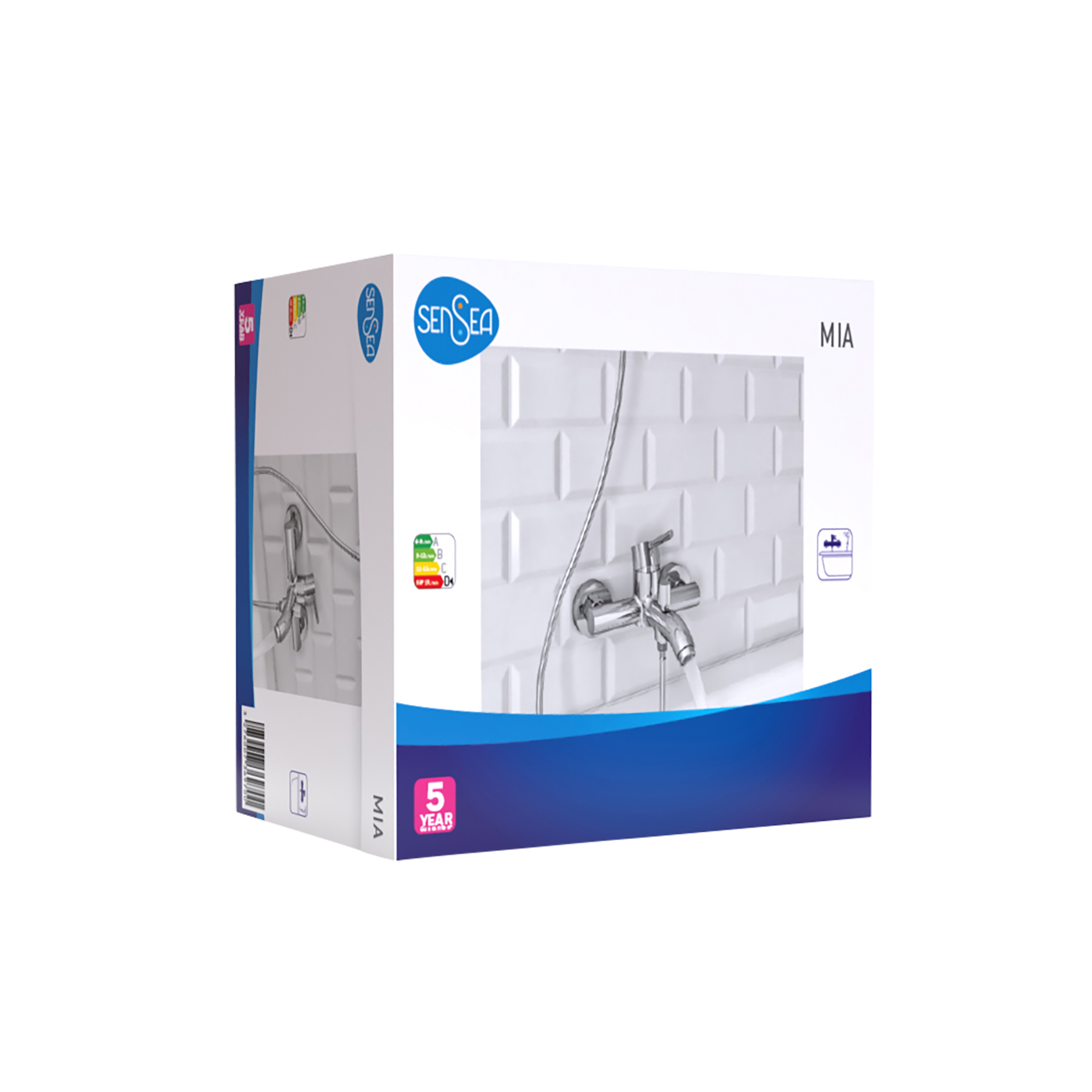 Grifo de bañera monomando SENSEA Mia cromo brillo Latón - 12