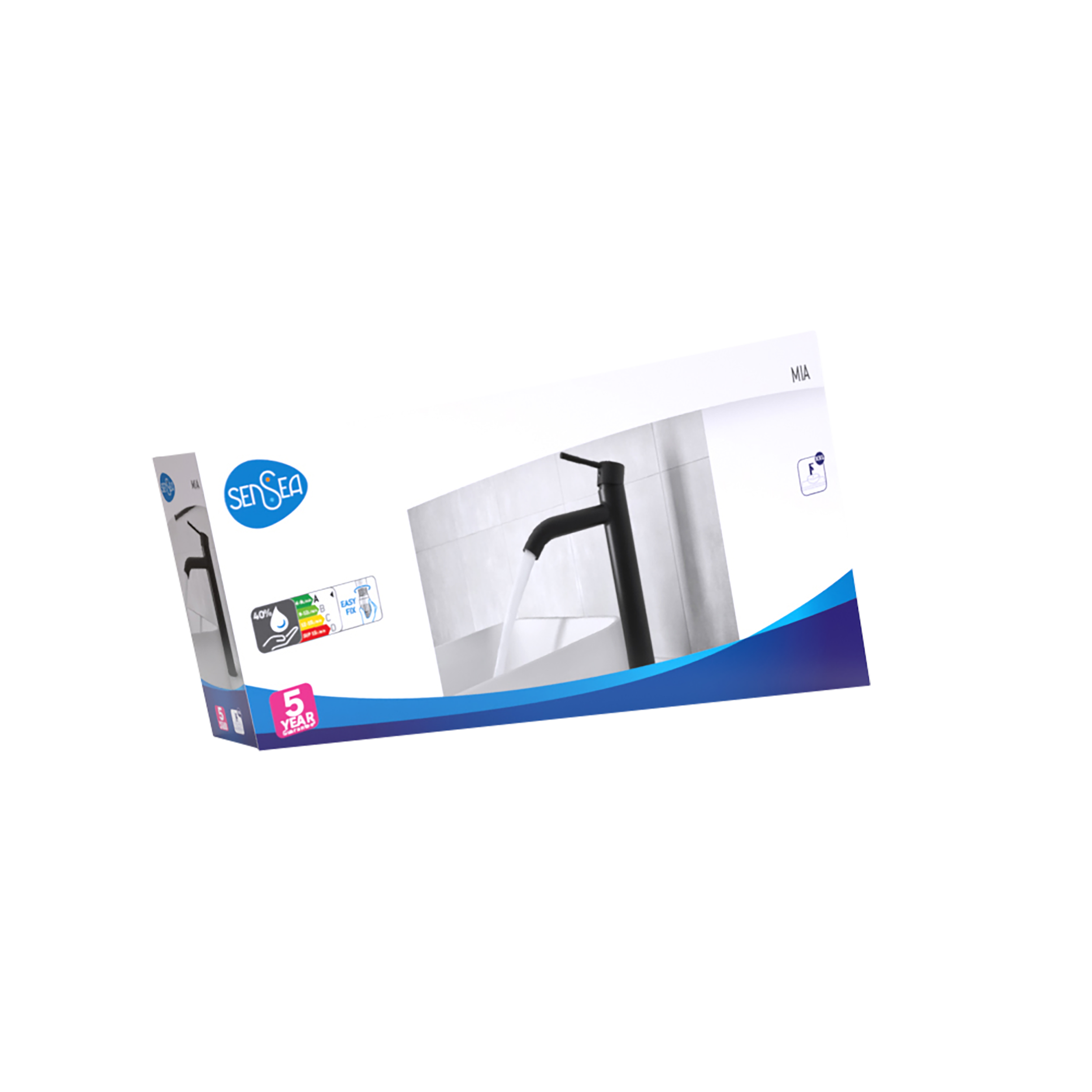 Bateria umywalkowa wysoka czarna Mia Sensea - 9