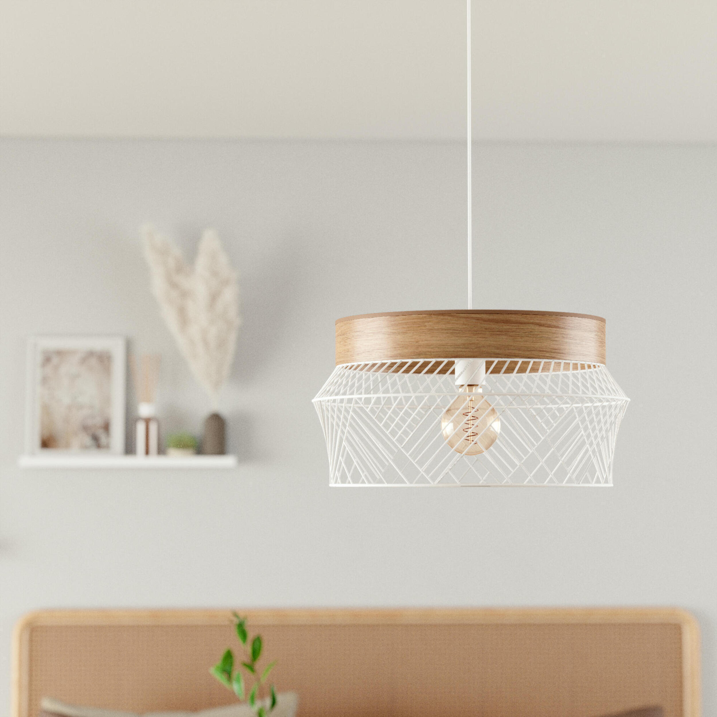 Lámpara de techo inspire kanel blanca 1 luz e27