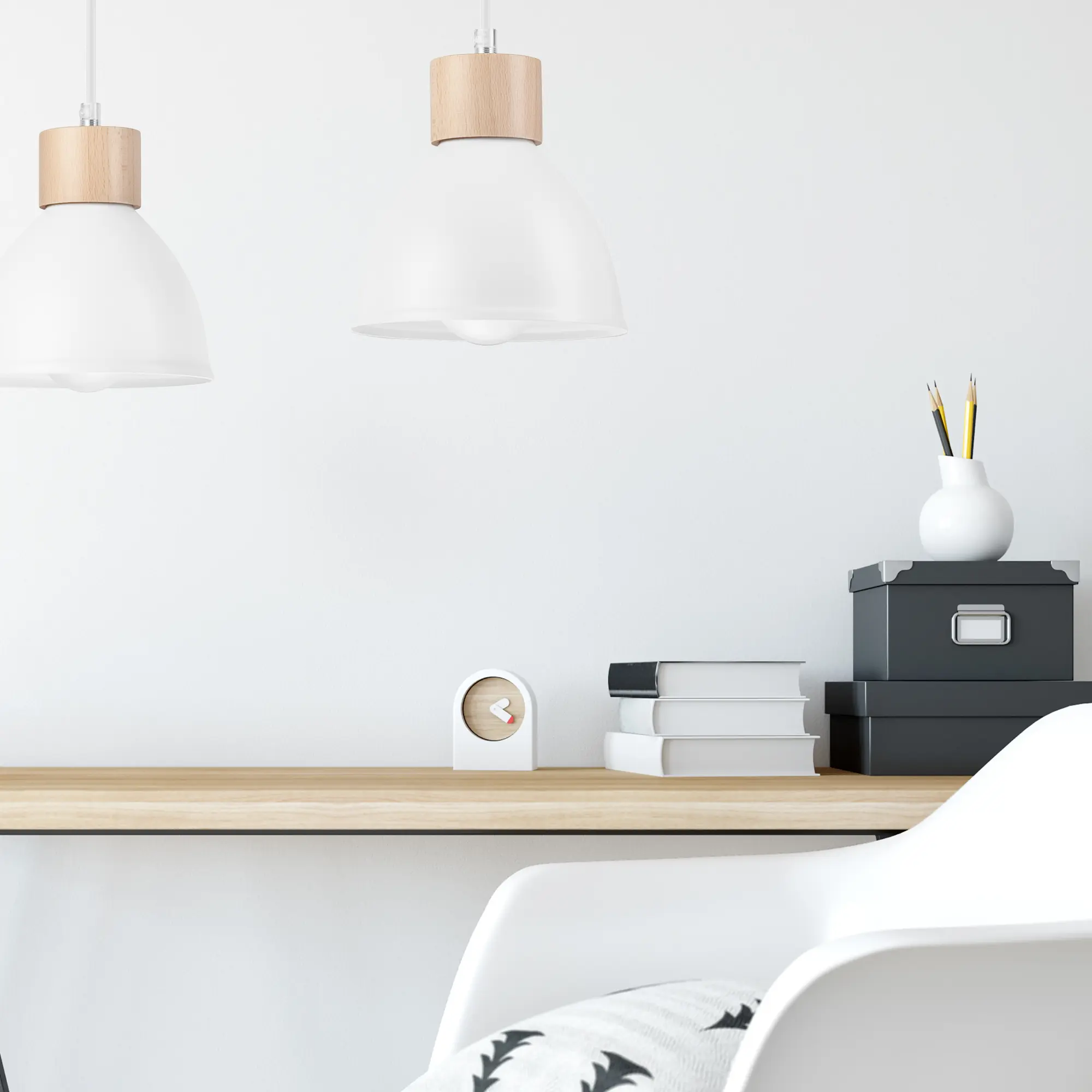 Lampa wisząca Nico 2 x E27 biały Lamkur - 2