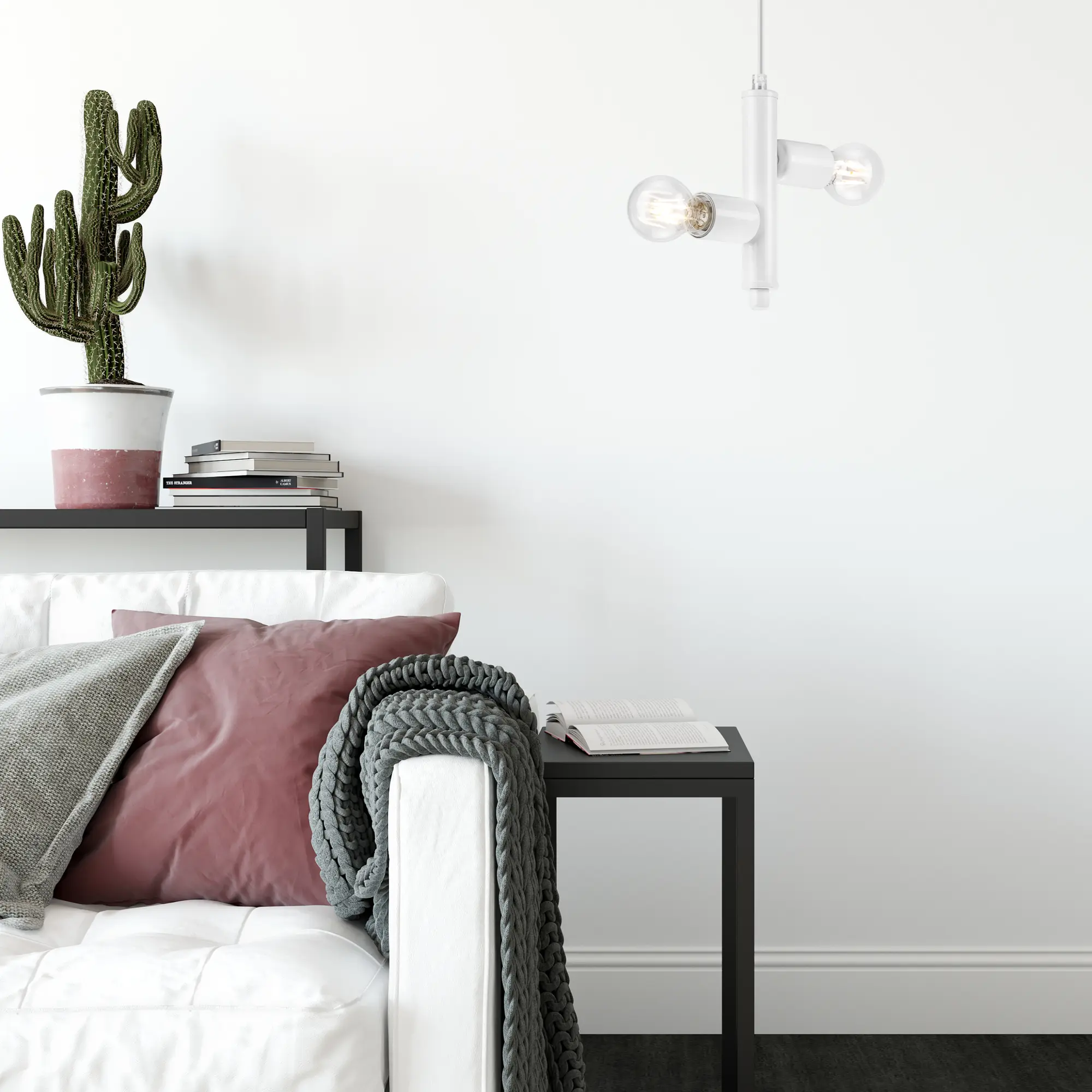Lampa wisząca Lina biała 2 x E27 Lamkur - 2