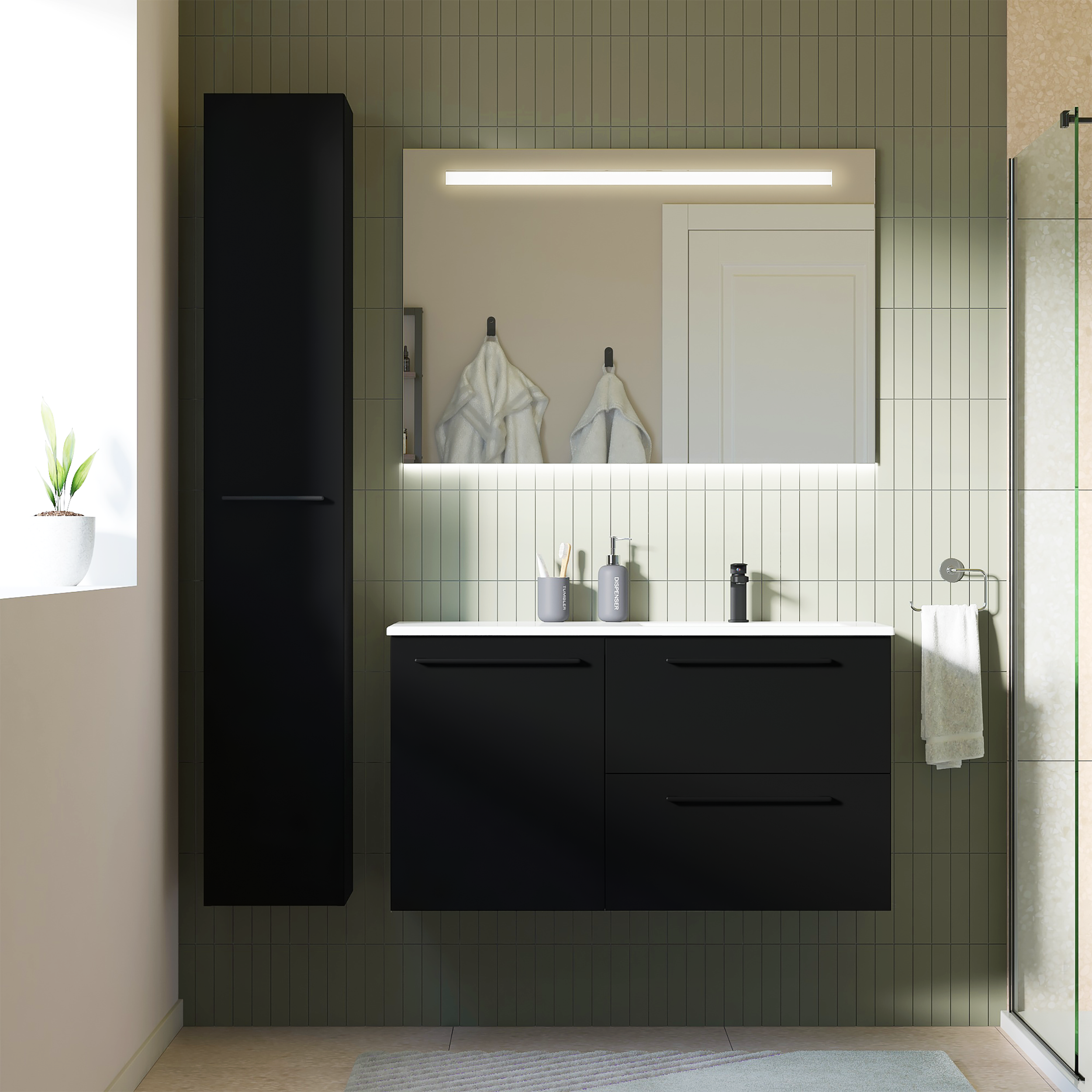 Korpus słupka modułowego Remix Black Mat 173 x 30 x 33 Sensea - 11