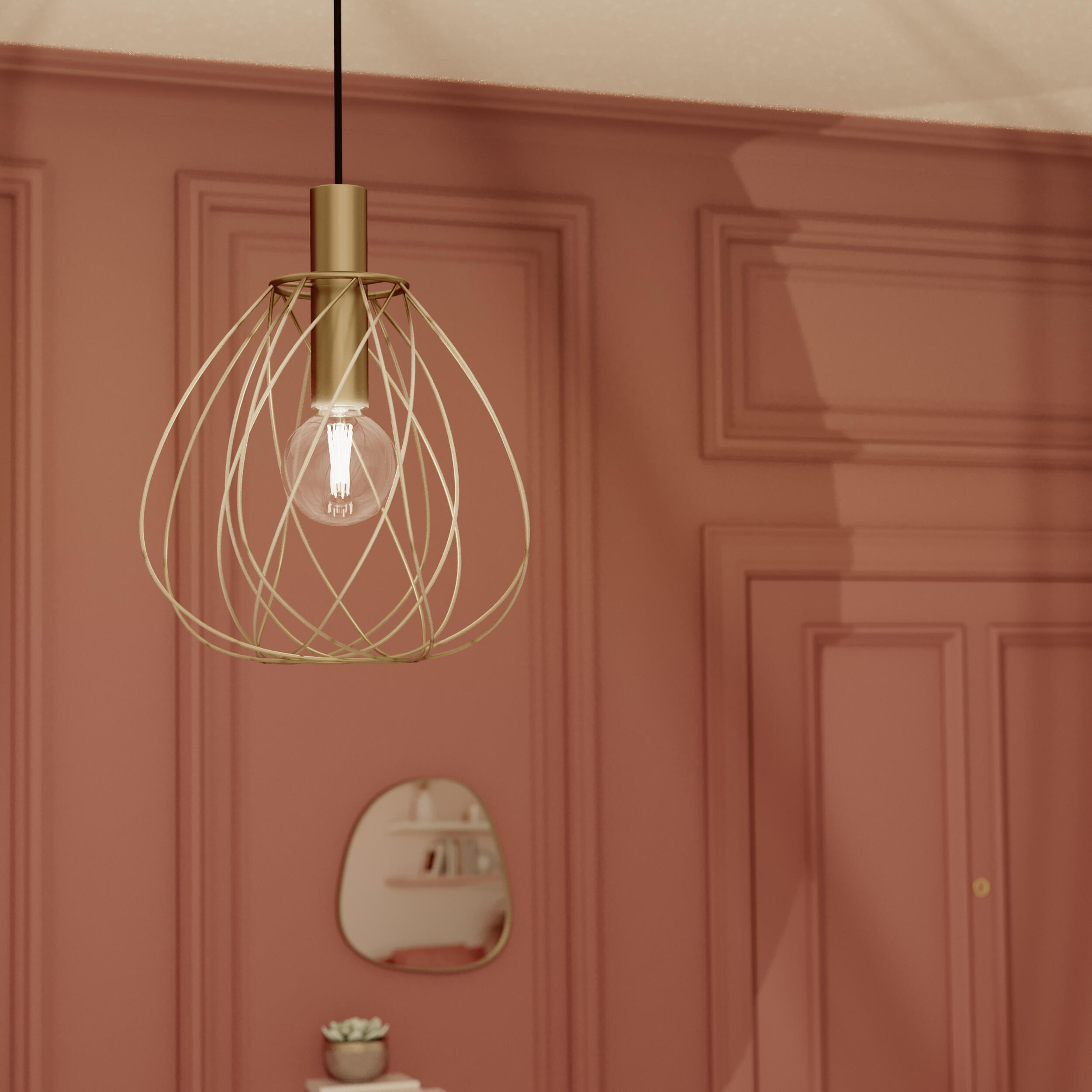 Lampa wisząca Merone mosiądz E27 Inspire - 8