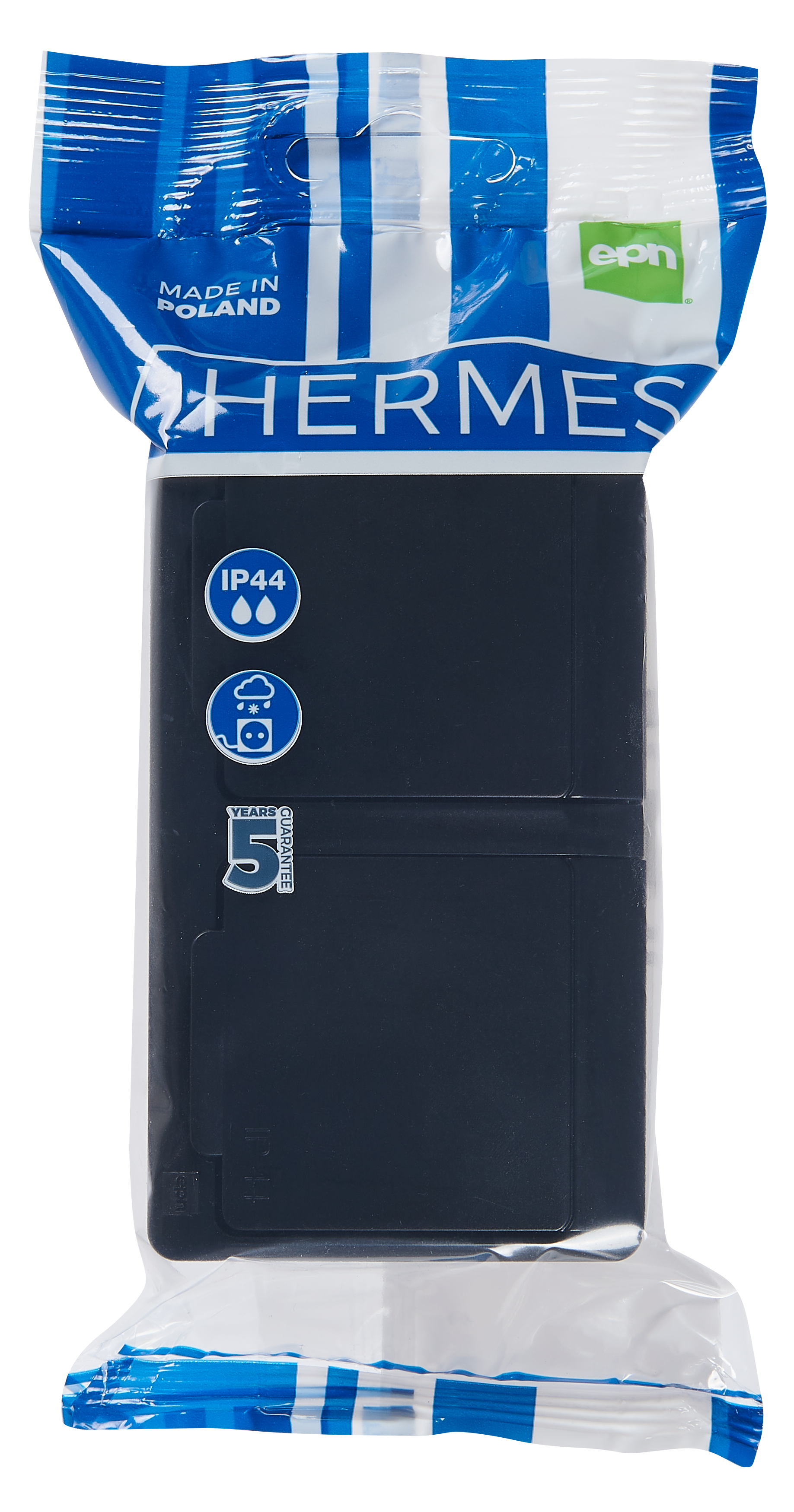 Gniazdo podwójne Hermes IP44 czarny ELEKTRO-PLAST - 4