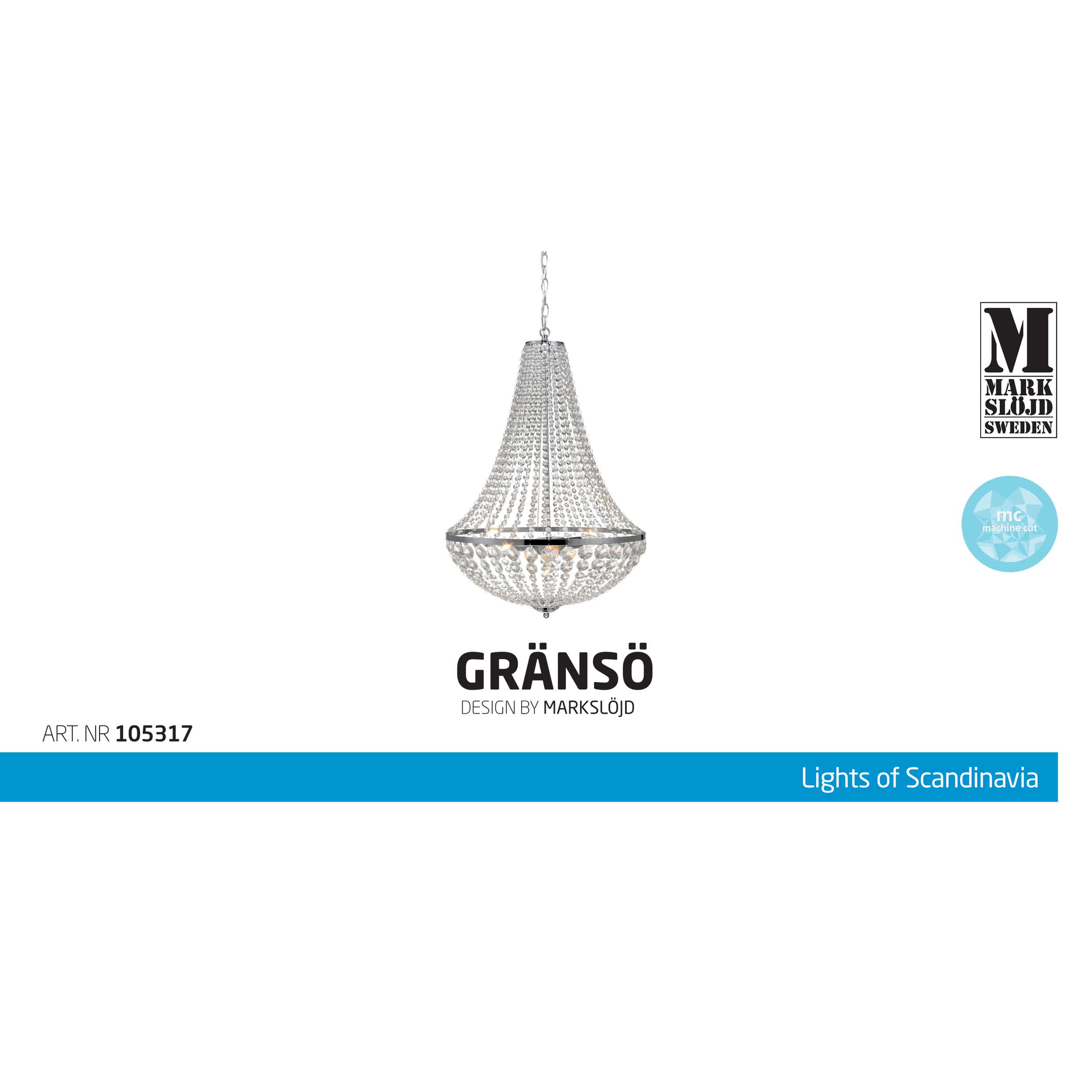 Żyrandol Granso srebrny 3 x E14 Markslojd - 3
