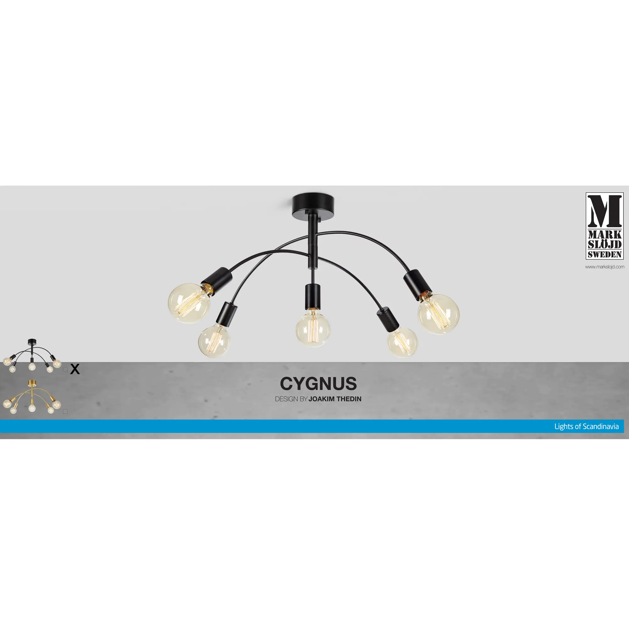 Lampa wisząca Cygnus czarna E27 Markslojd - 4