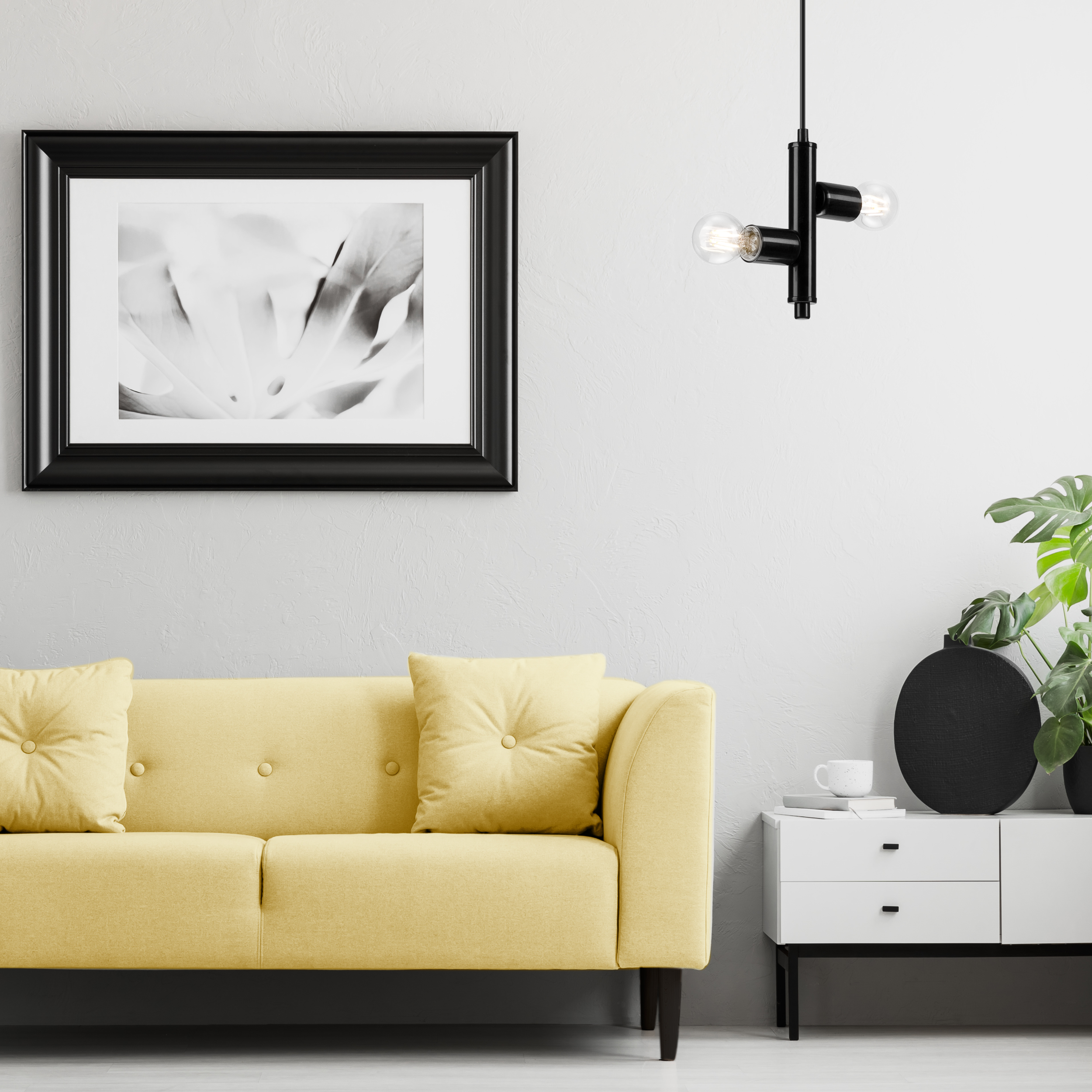 Lampa wisząca Lina czarna 2 x E27 Lamkur - 3