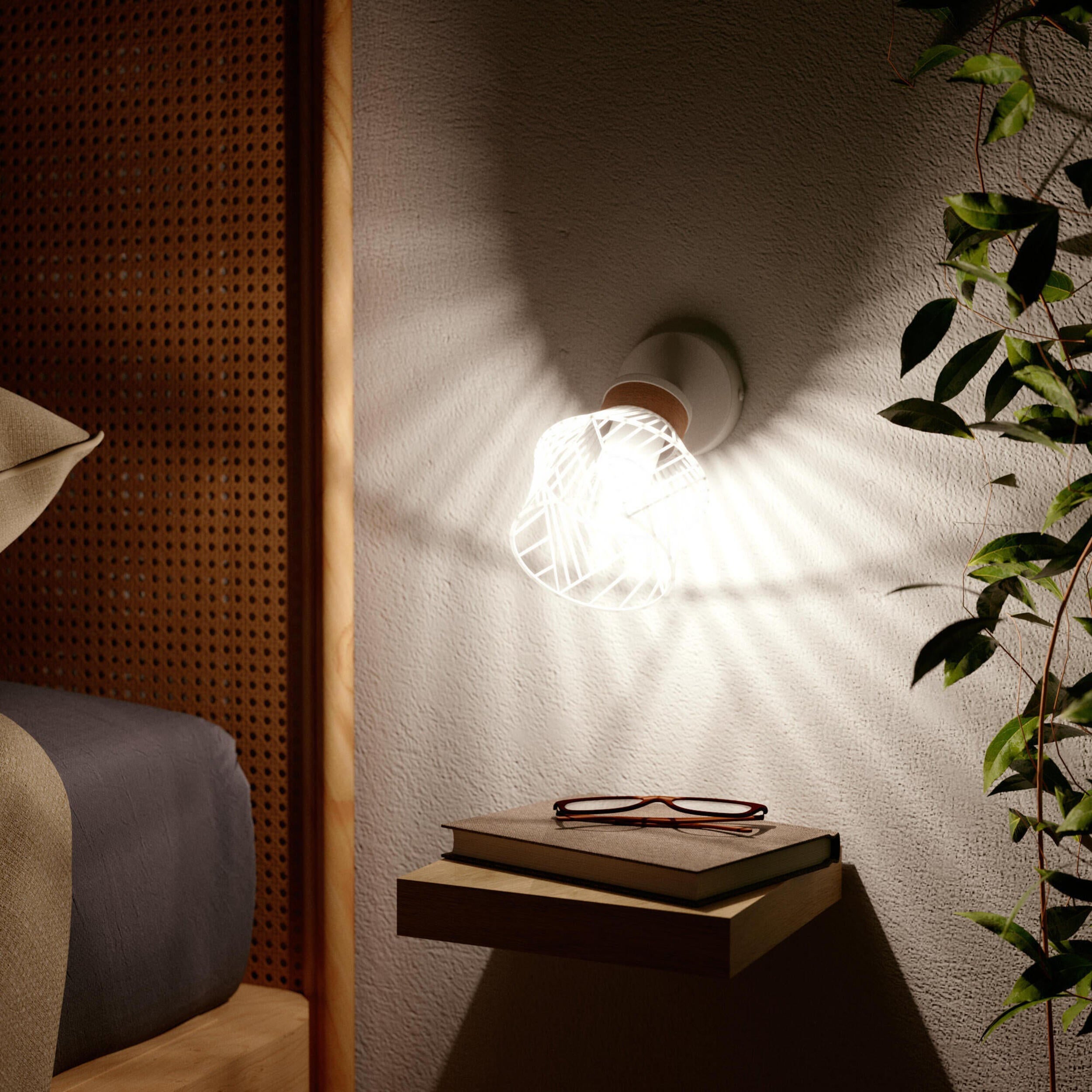 Foco INSPIRE Kanel E27 madera y blanco - 5
