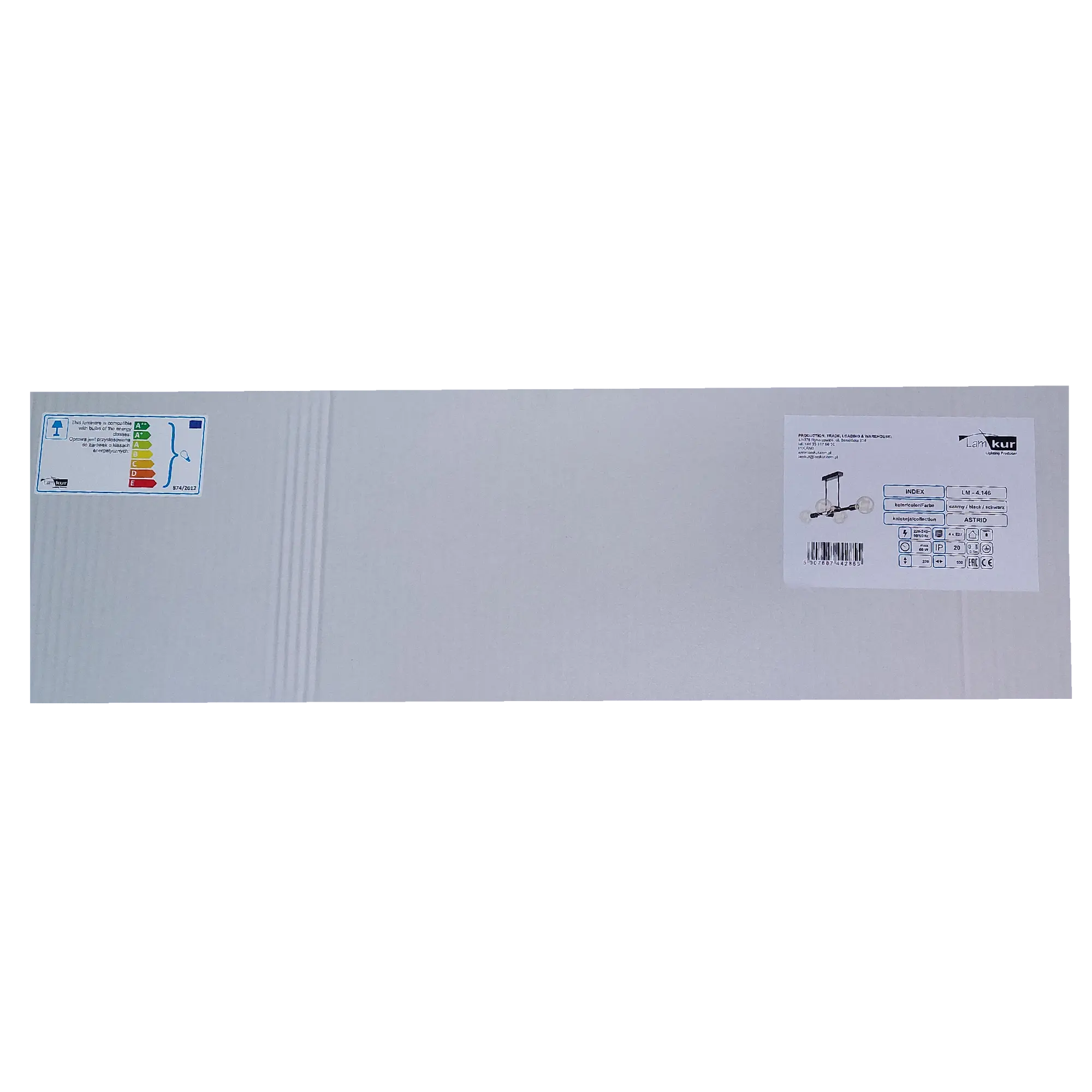 Lampa sufitowa Astrid czarna 4 x E27 Lamkur - 7