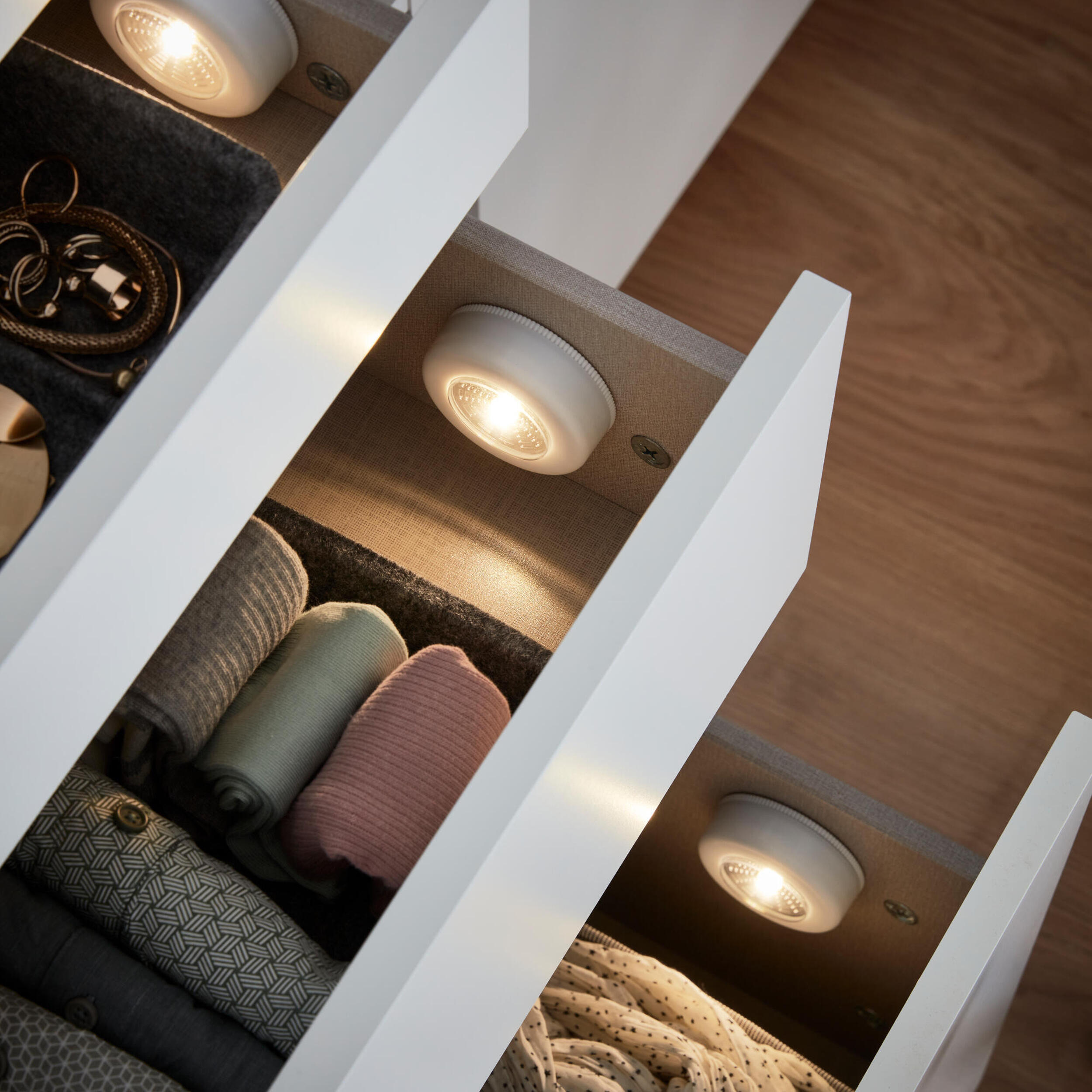 Kit de 3 focos con batería 50m 4000K 6,8 cm blanco - 2