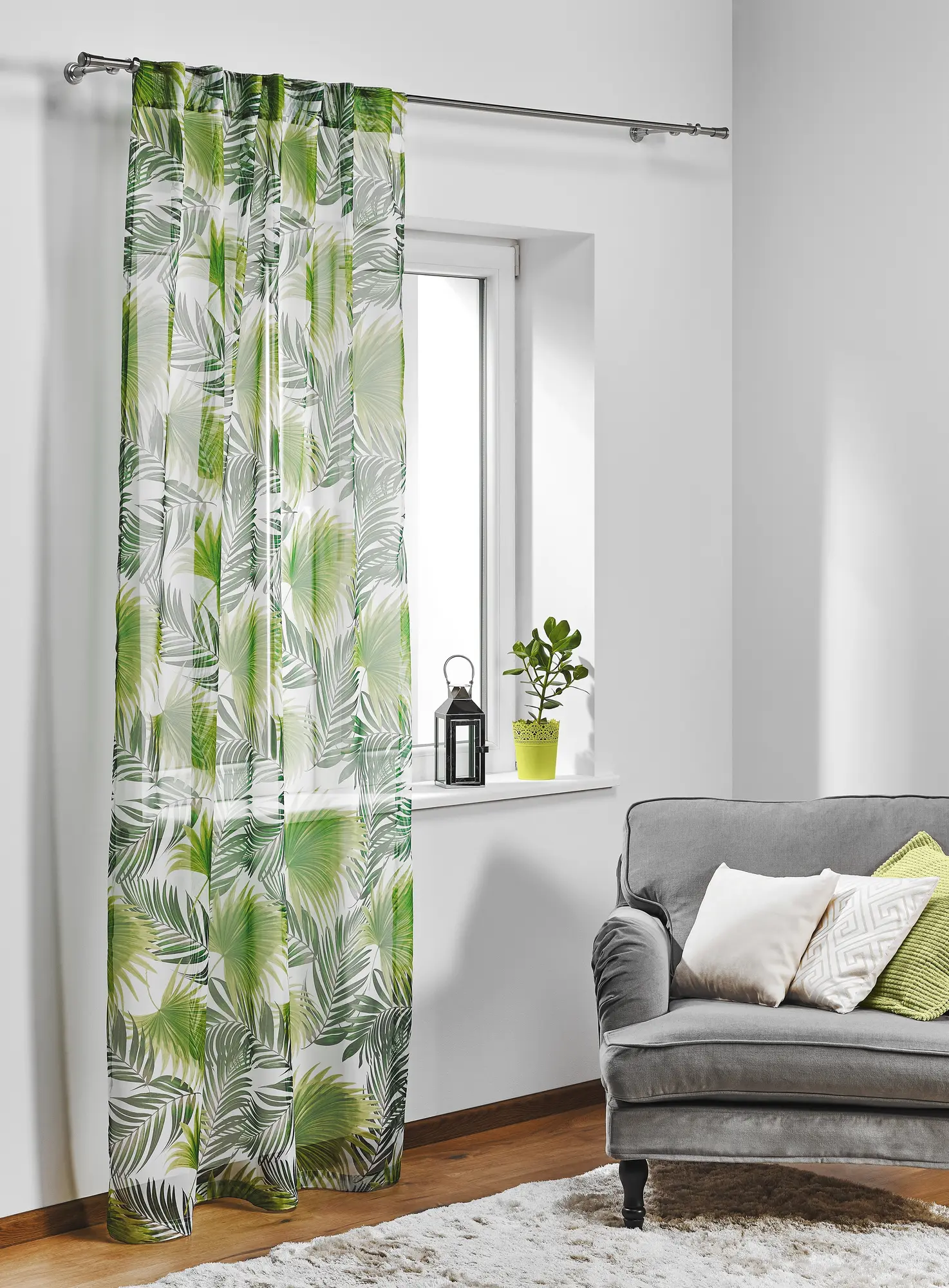 Firana na mb Palmas zielona woal wys. 140 cm - 2