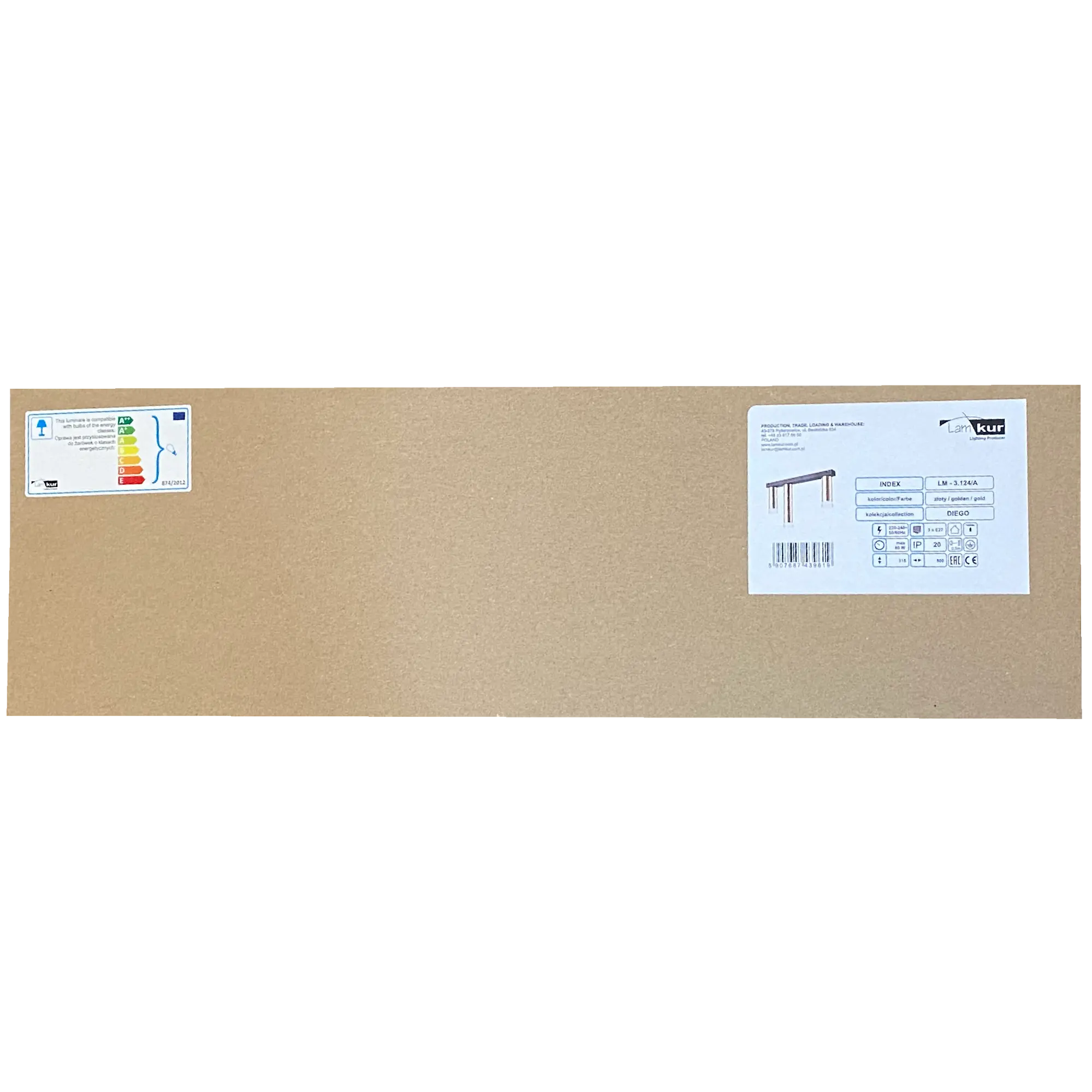 Lampa sufitowa Diego 3 x E27 złoty Lamkur - 6