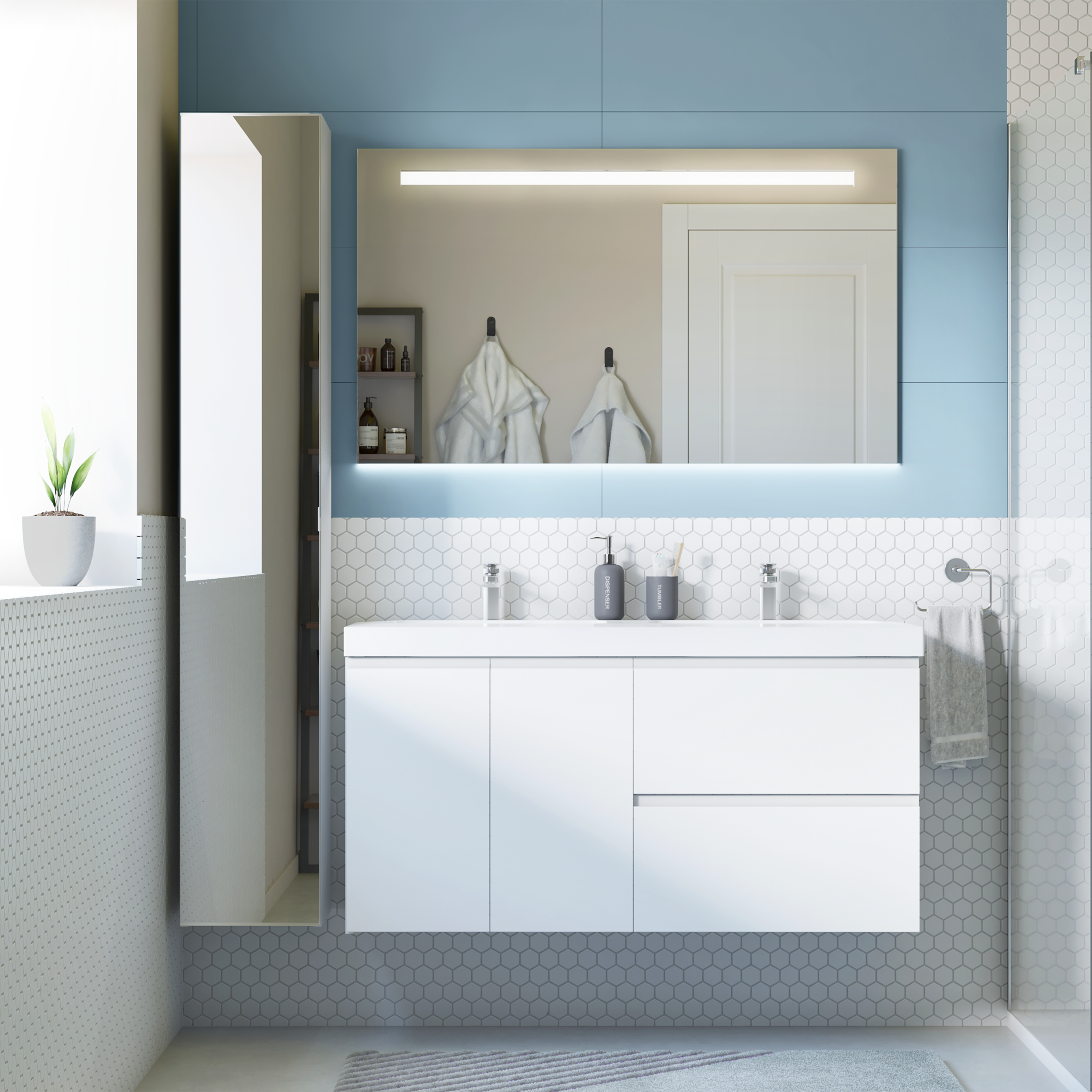 Szafka pod umywalkę Remix Biały Mat 60 Sensea - 3