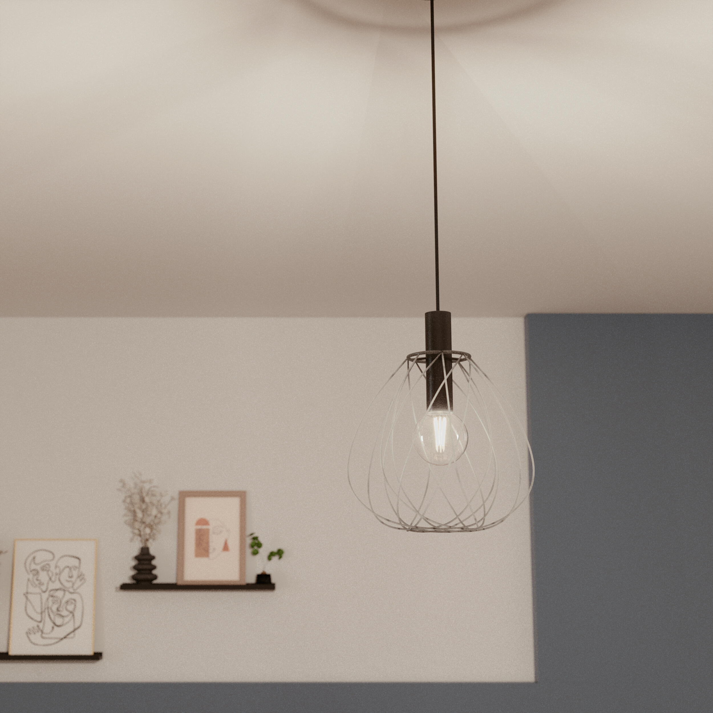 Lampa wisząca Merone czarna E27 Inspire - 5