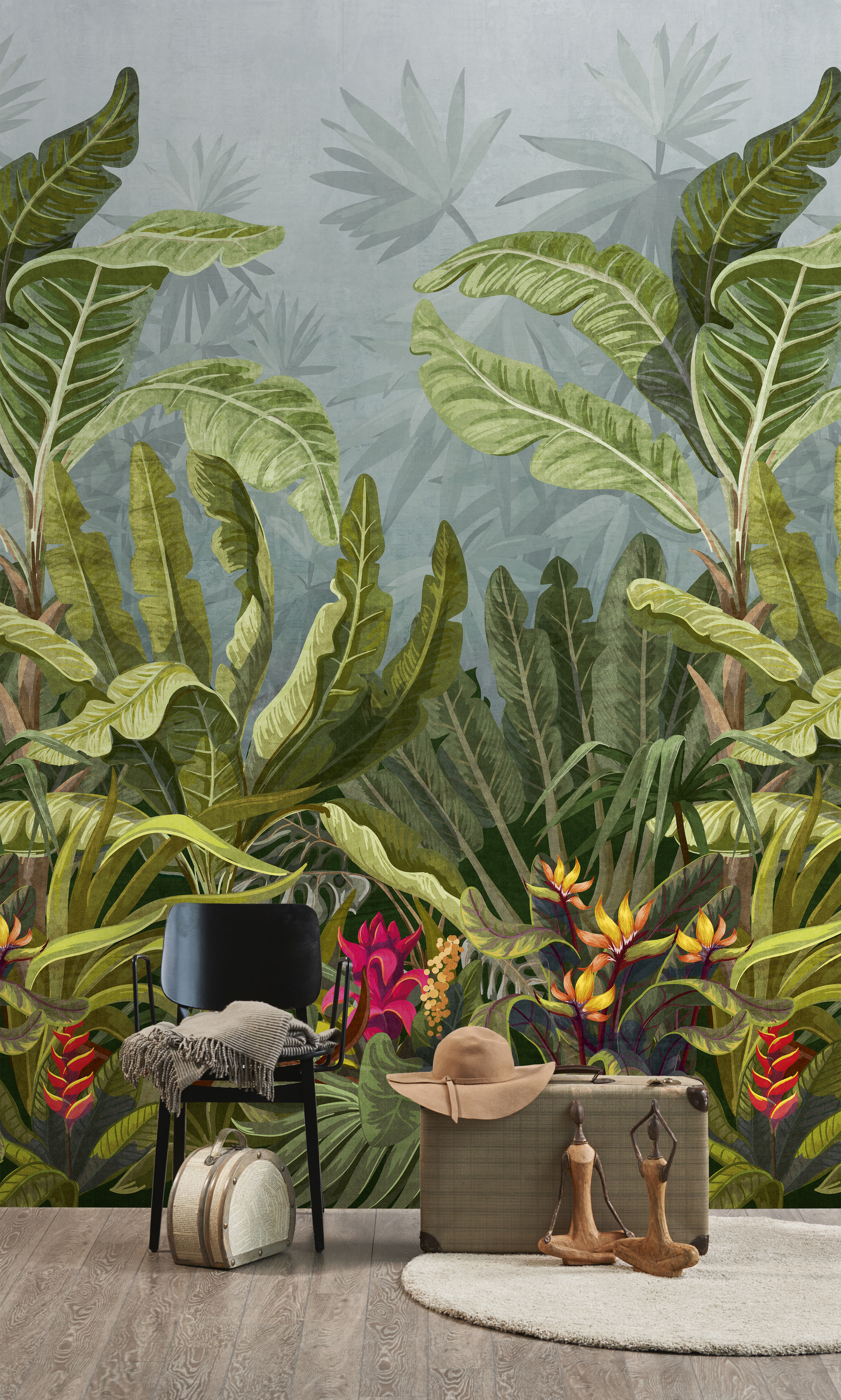 Mural vinilo naturaleza jungla multicolor de 159 x 280 cm saint honore