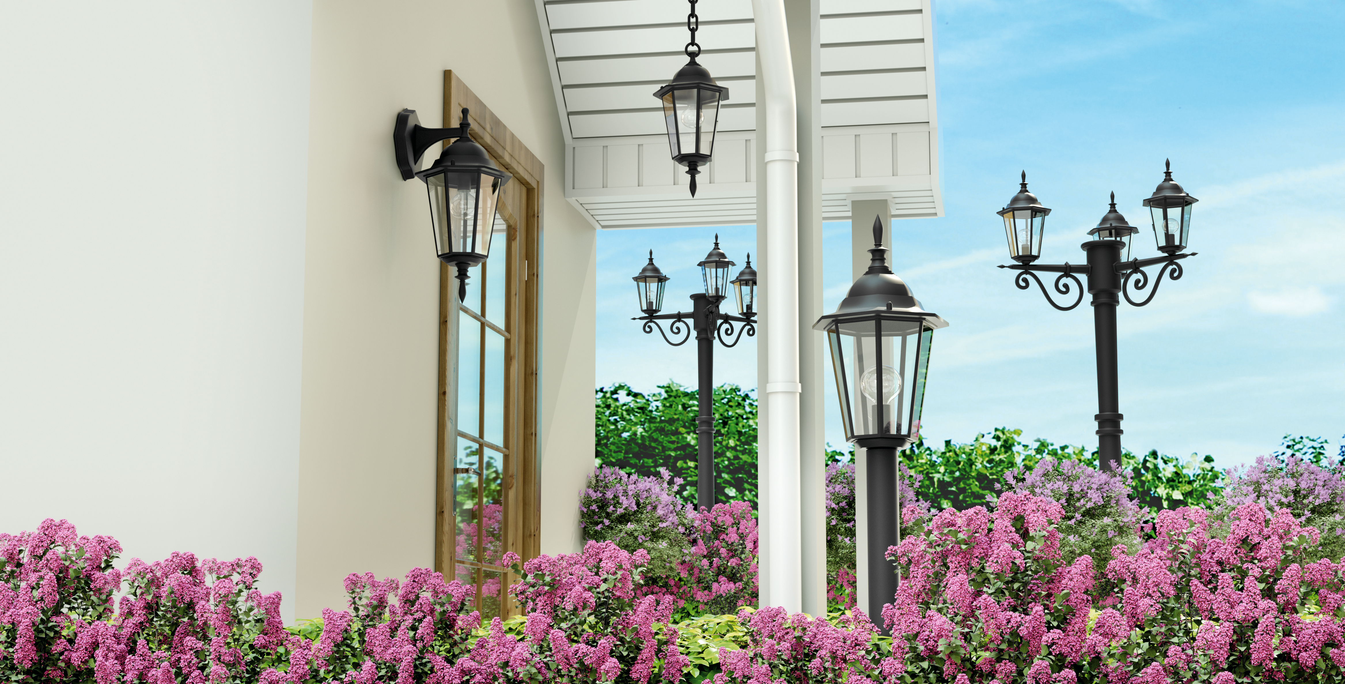 Latarnia ogrodowa Liguria IP43 czarna 3 x E27 Polux - 2