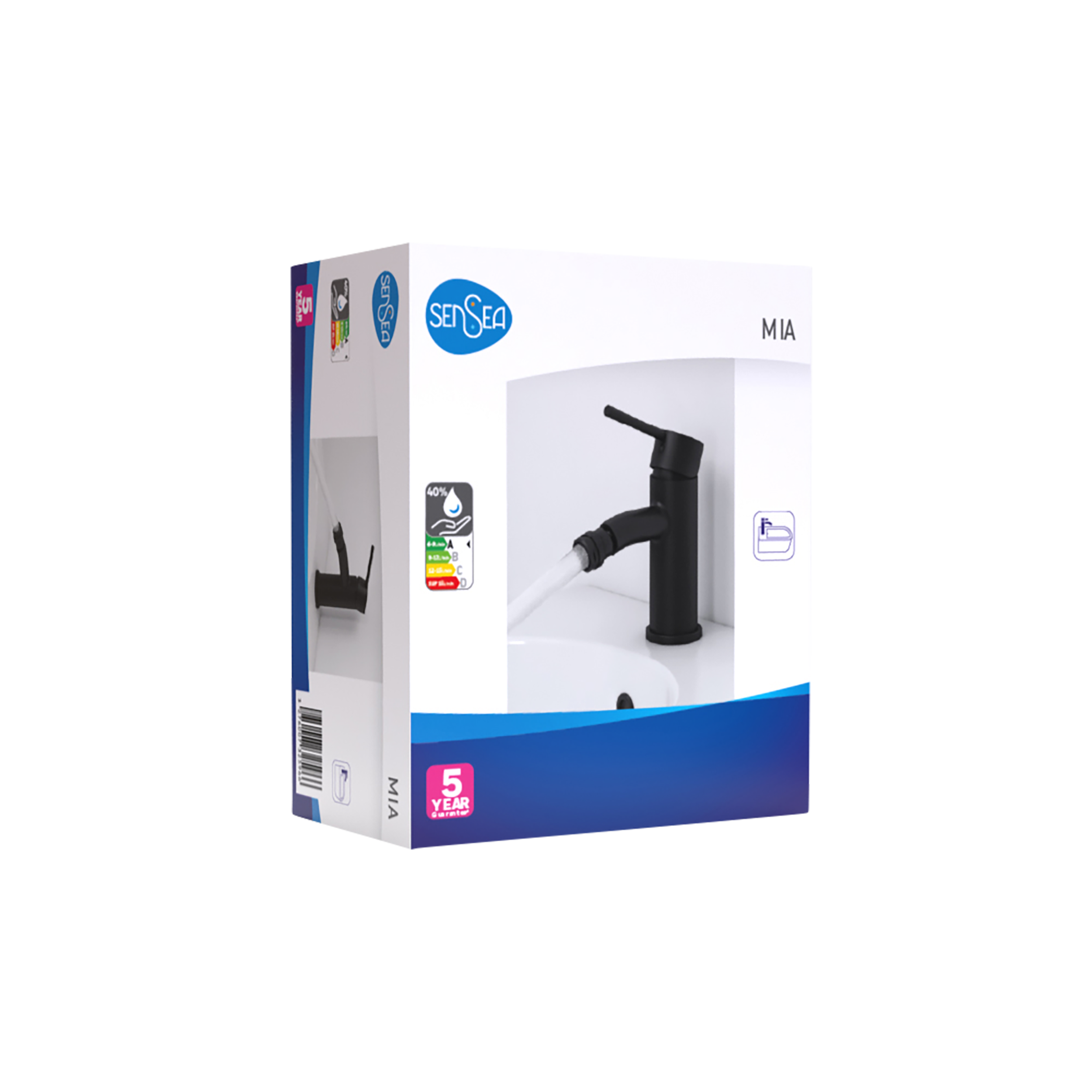 Grifo monomando de bidé SENSEA Mia negro mate. Latón - 5